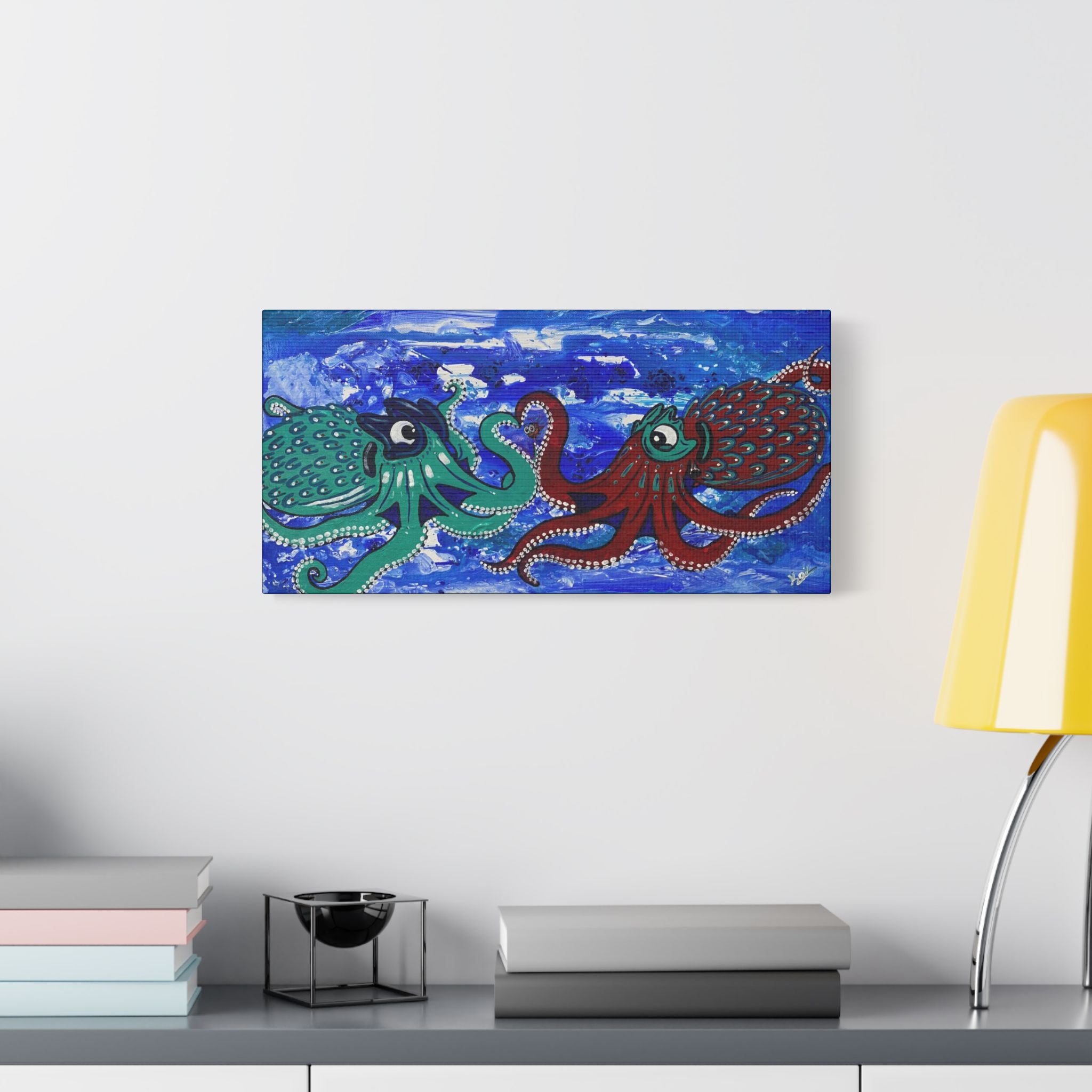 "Liquid Love" By Kai Gentile Octopus Reproduced On Gallery Wrapped Canvas