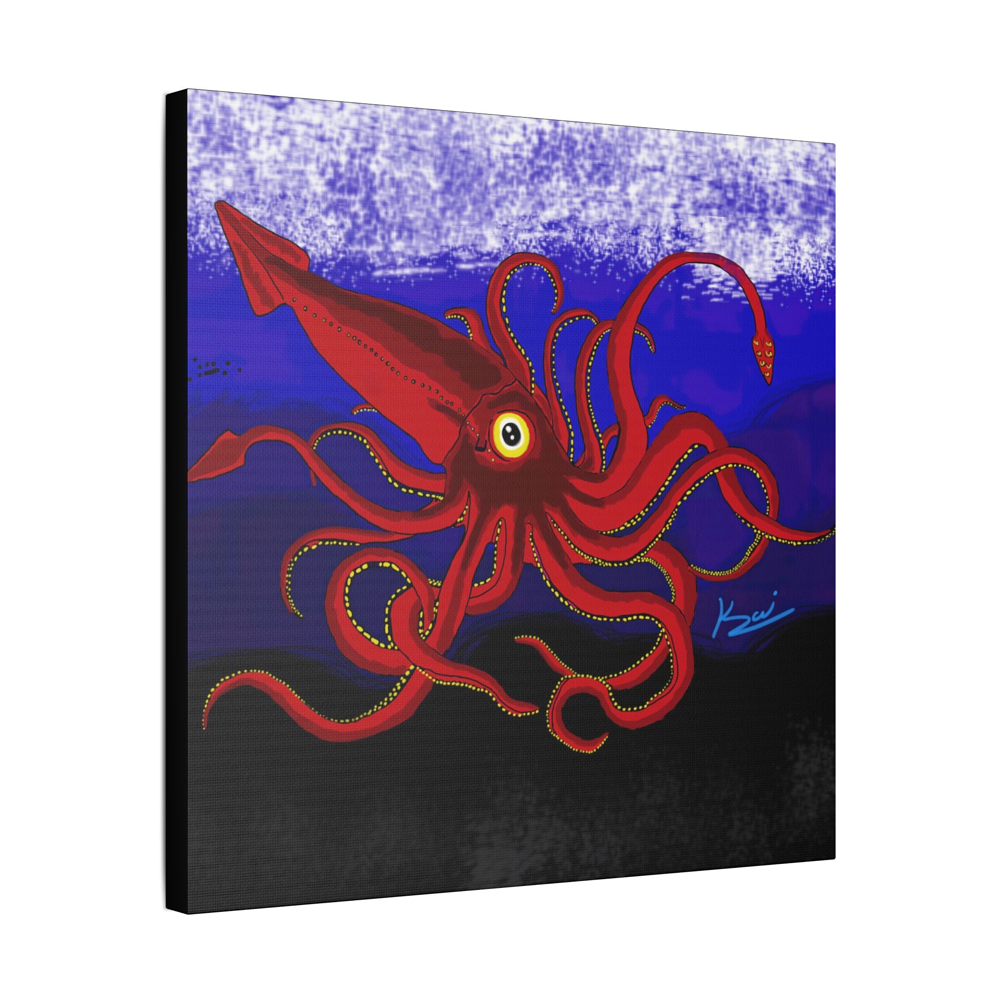 "Red Squid" By Kai Gentile Reproduced On Gallery Wrapped Canvas