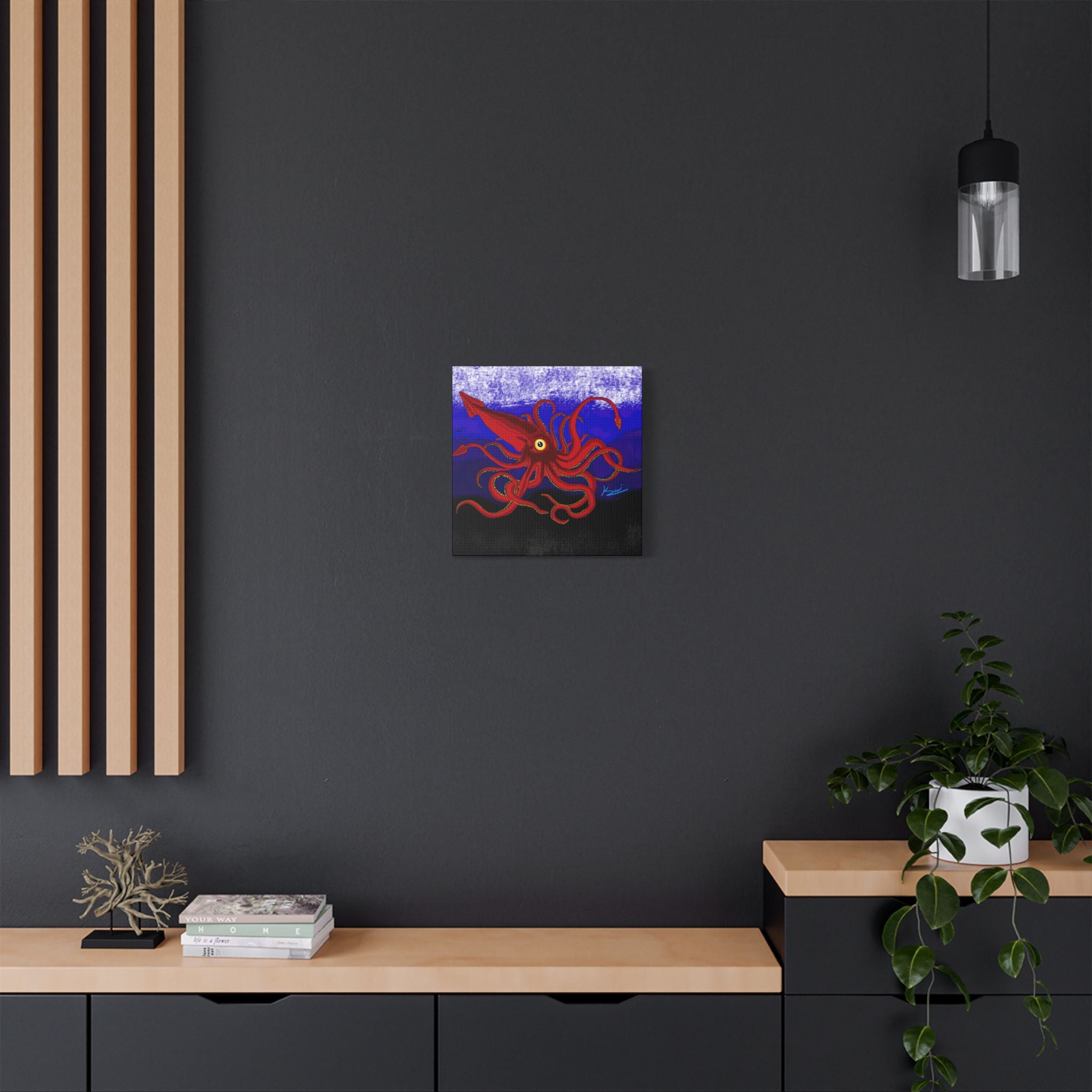 "Red Squid" By Kai Gentile Reproduced On Gallery Wrapped Canvas