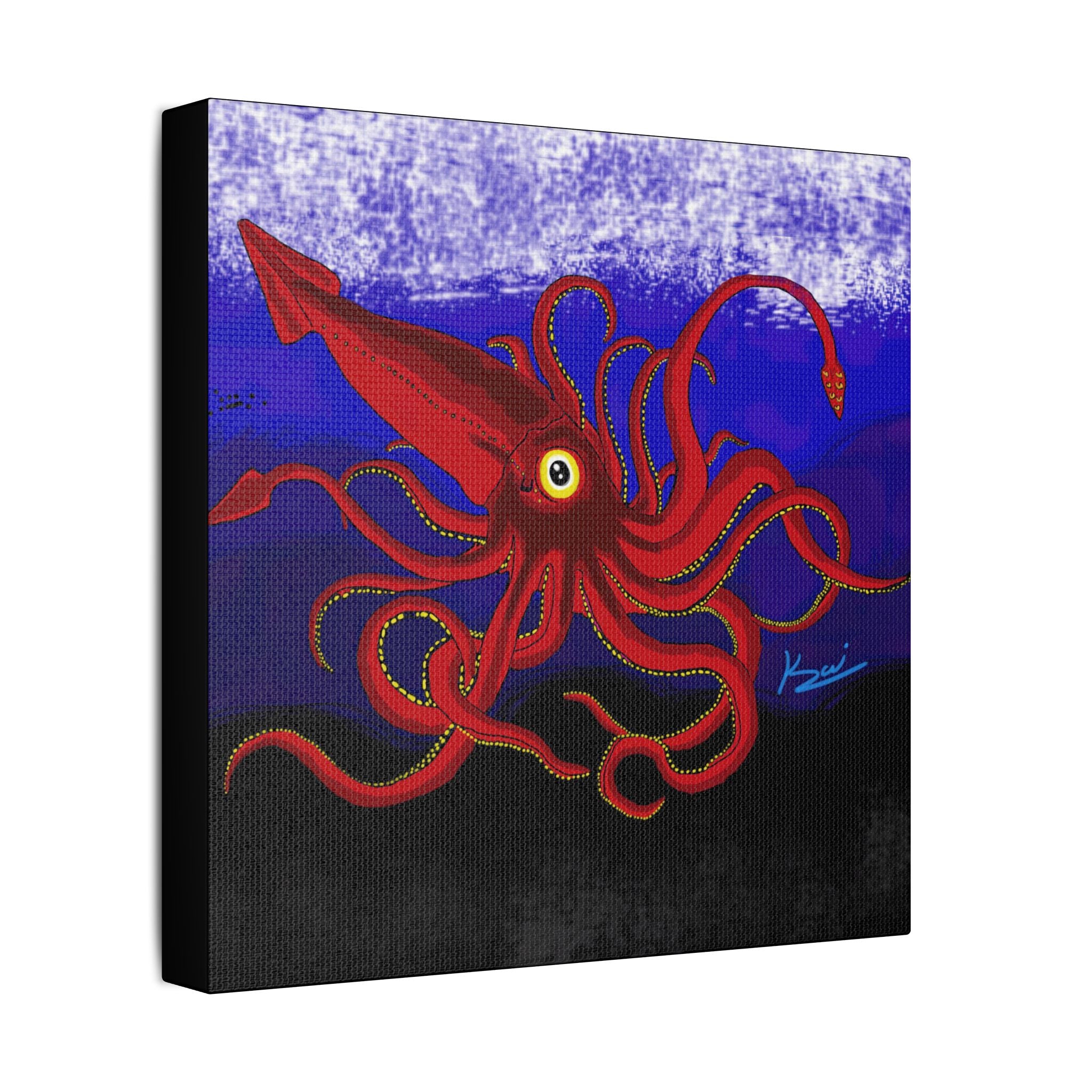 "Red Squid" By Kai Gentile Reproduced On Gallery Wrapped Canvas