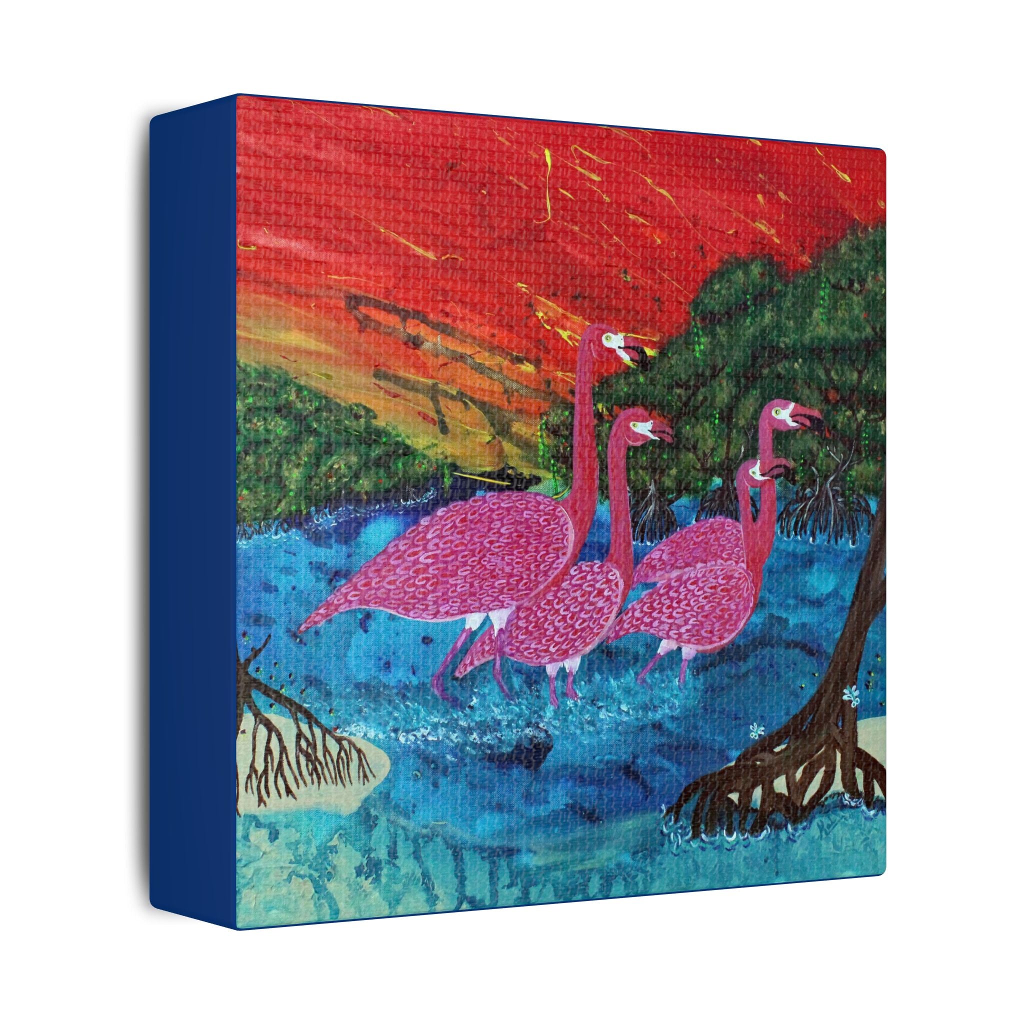 "Flamingo Sunset" By Kai Gentile Reproduced On Gallery Wrapped Canvas