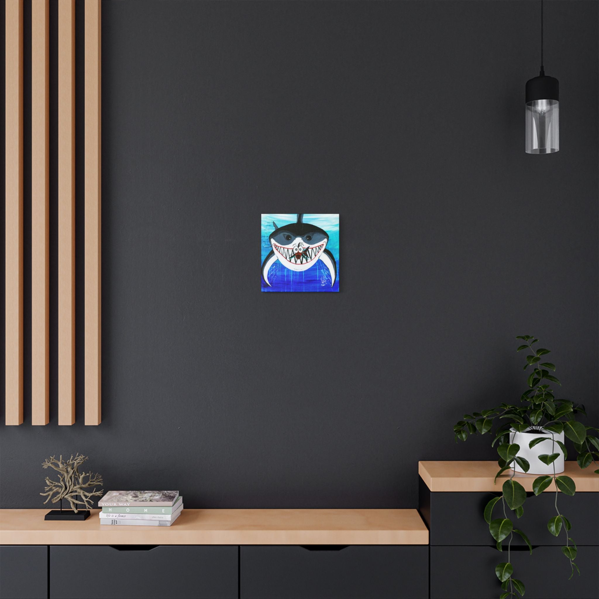 "Shark & Little Fishy" By Kai Gentile Reproduced On Gallery Wrapped Canvas