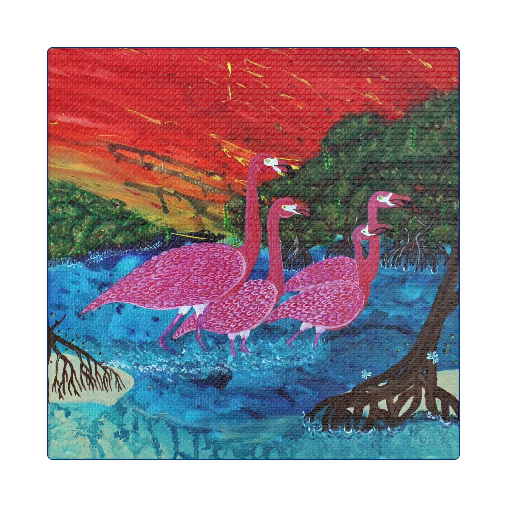 "Flamingo Sunset" By Kai Gentile Reproduced On Gallery Wrapped Canvas