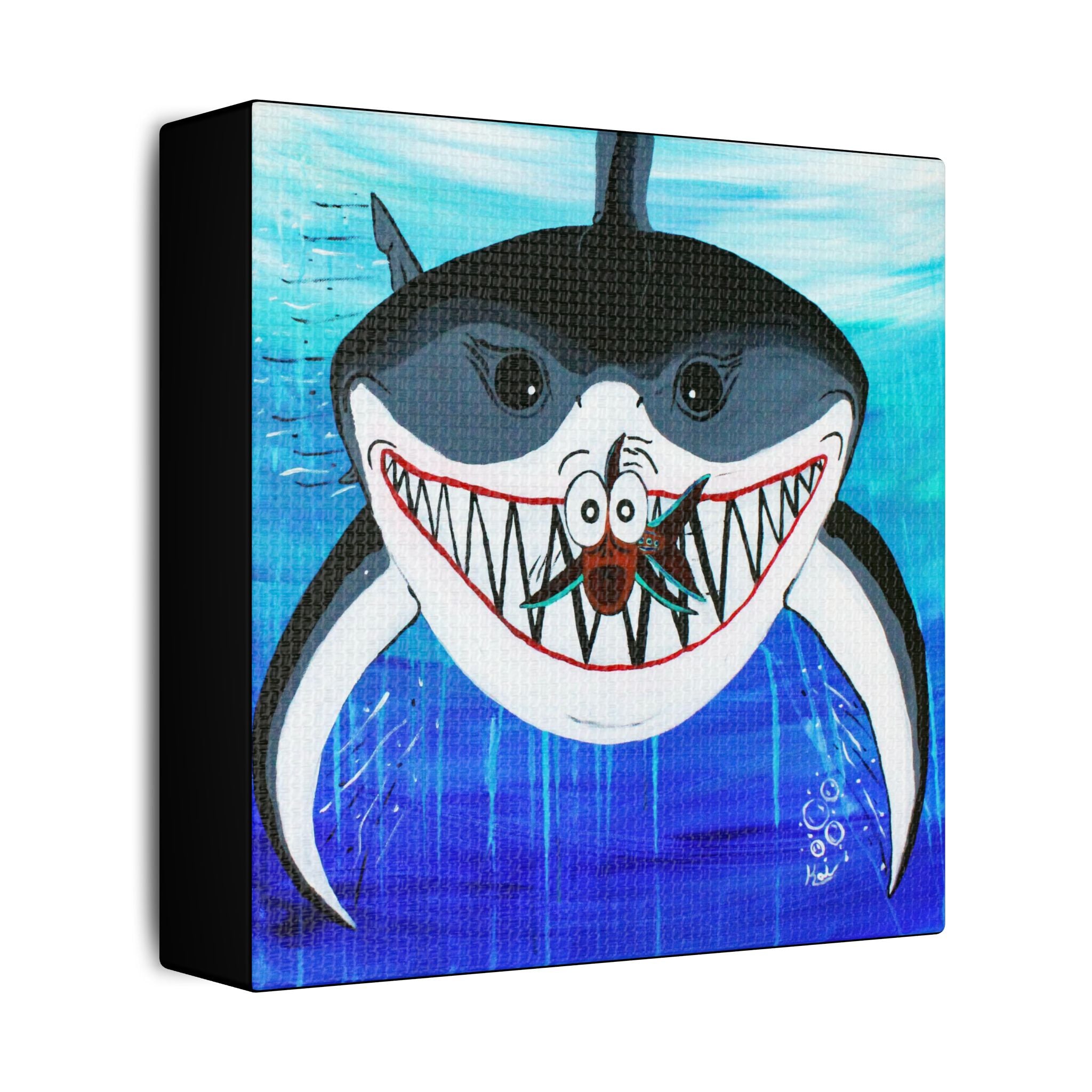 "Shark & Little Fishy" By Kai Gentile Reproduced On Gallery Wrapped Canvas