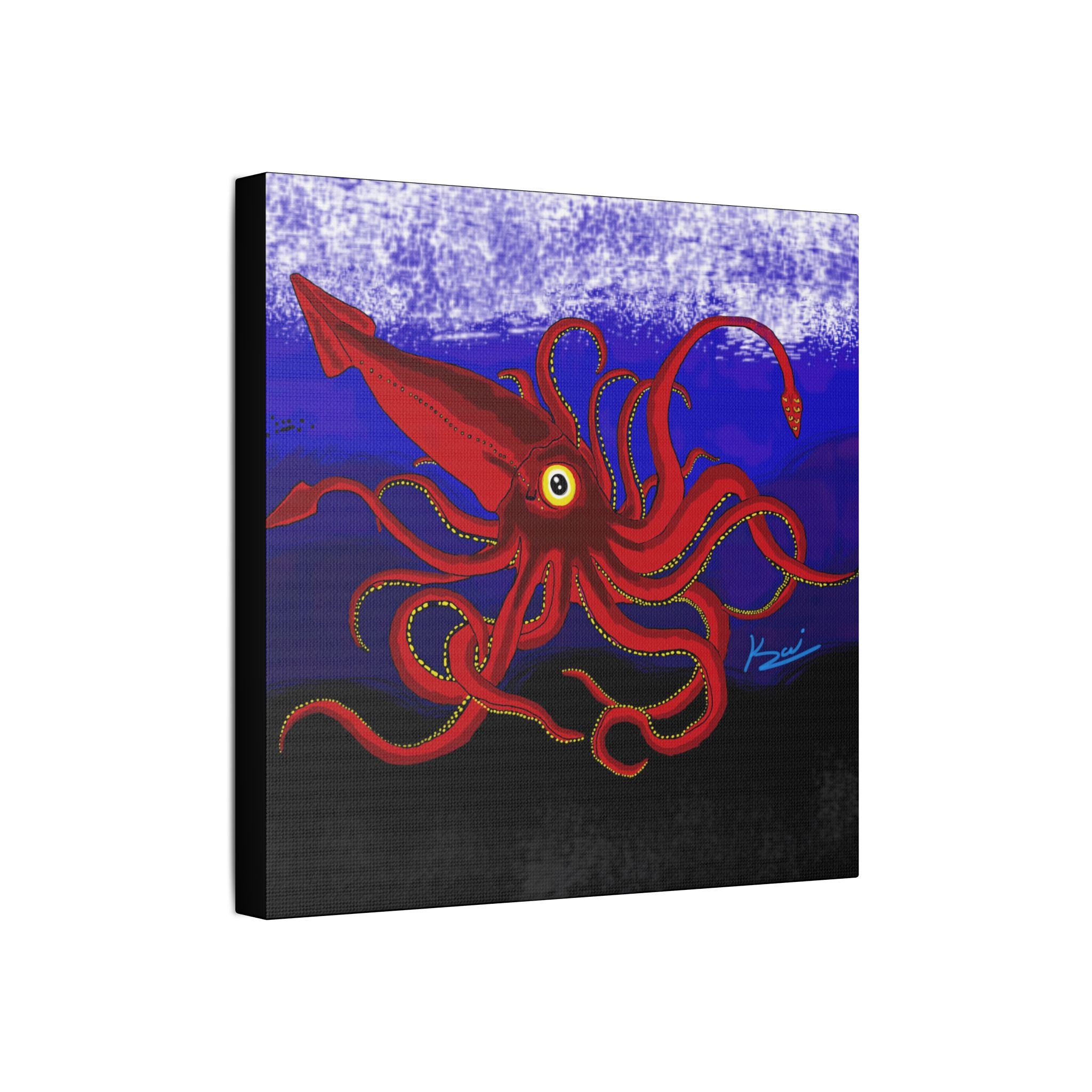 "Red Squid" By Kai Gentile Reproduced On Gallery Wrapped Canvas