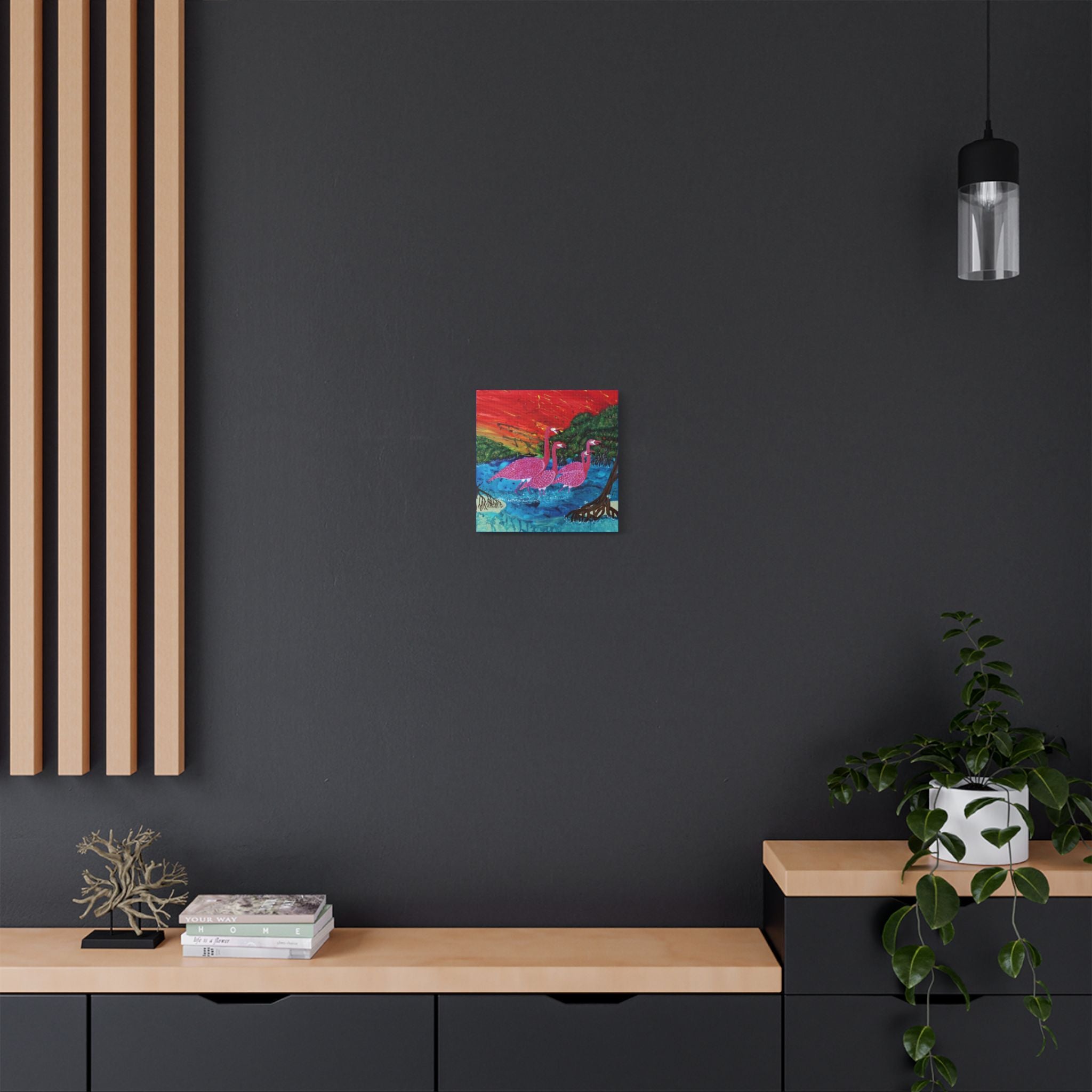 "Flamingo Sunset" By Kai Gentile Reproduced On Gallery Wrapped Canvas
