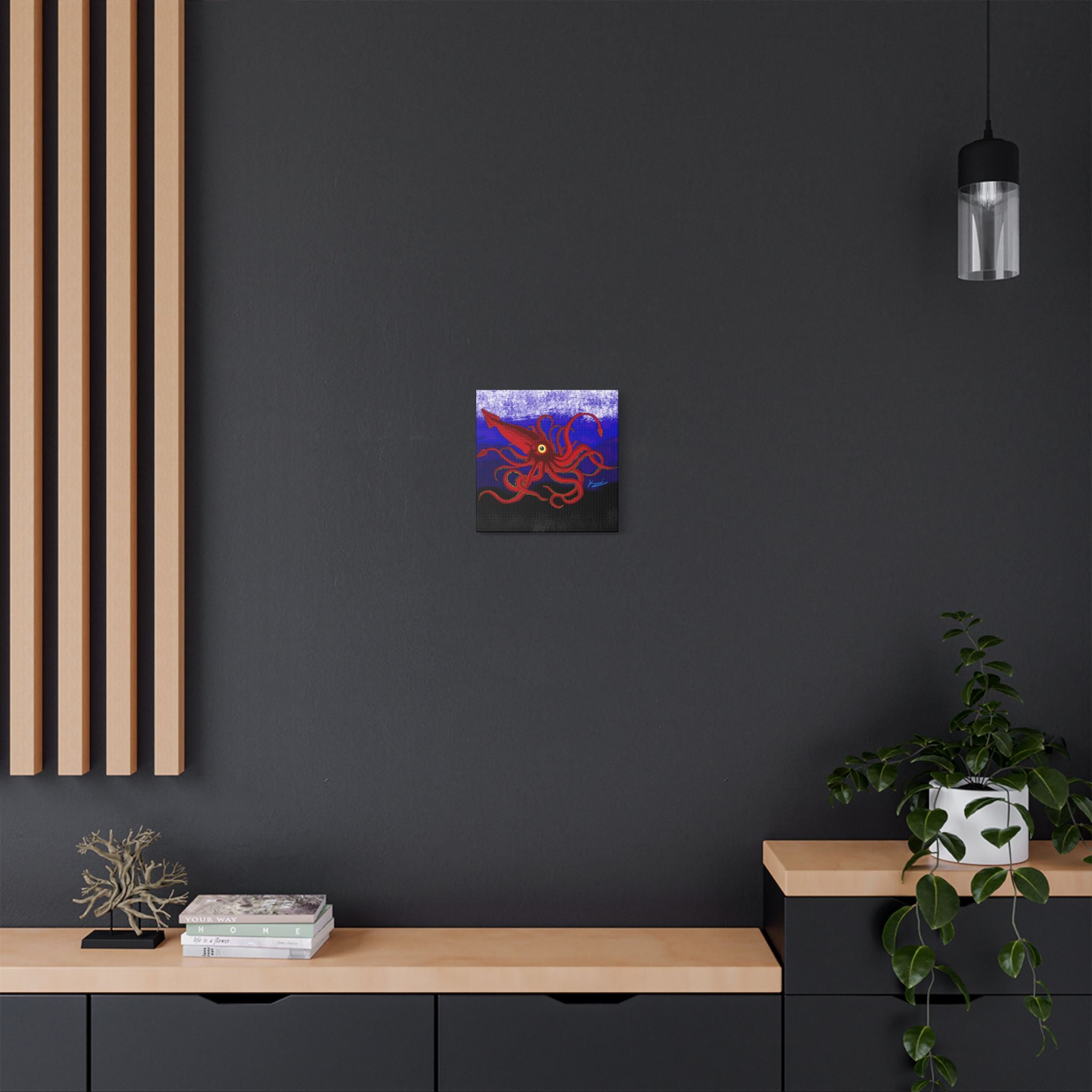 "Red Squid" By Kai Gentile Reproduced On Gallery Wrapped Canvas