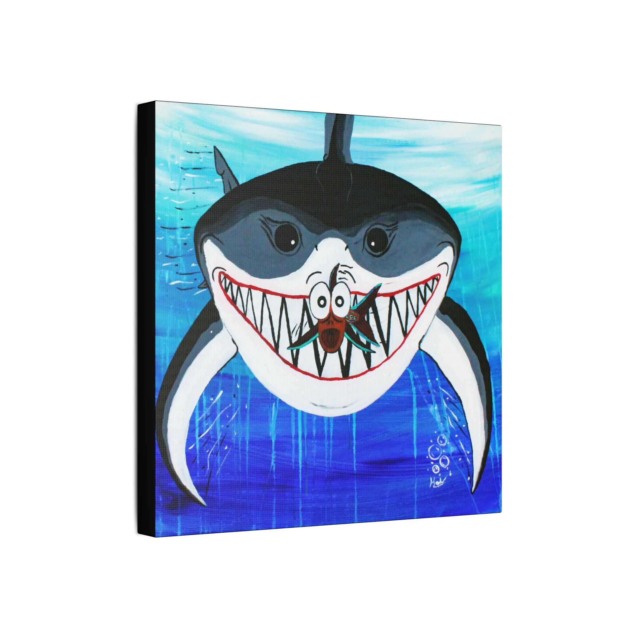 "Shark & Little Fishy" By Kai Gentile Reproduced On Gallery Wrapped Canvas