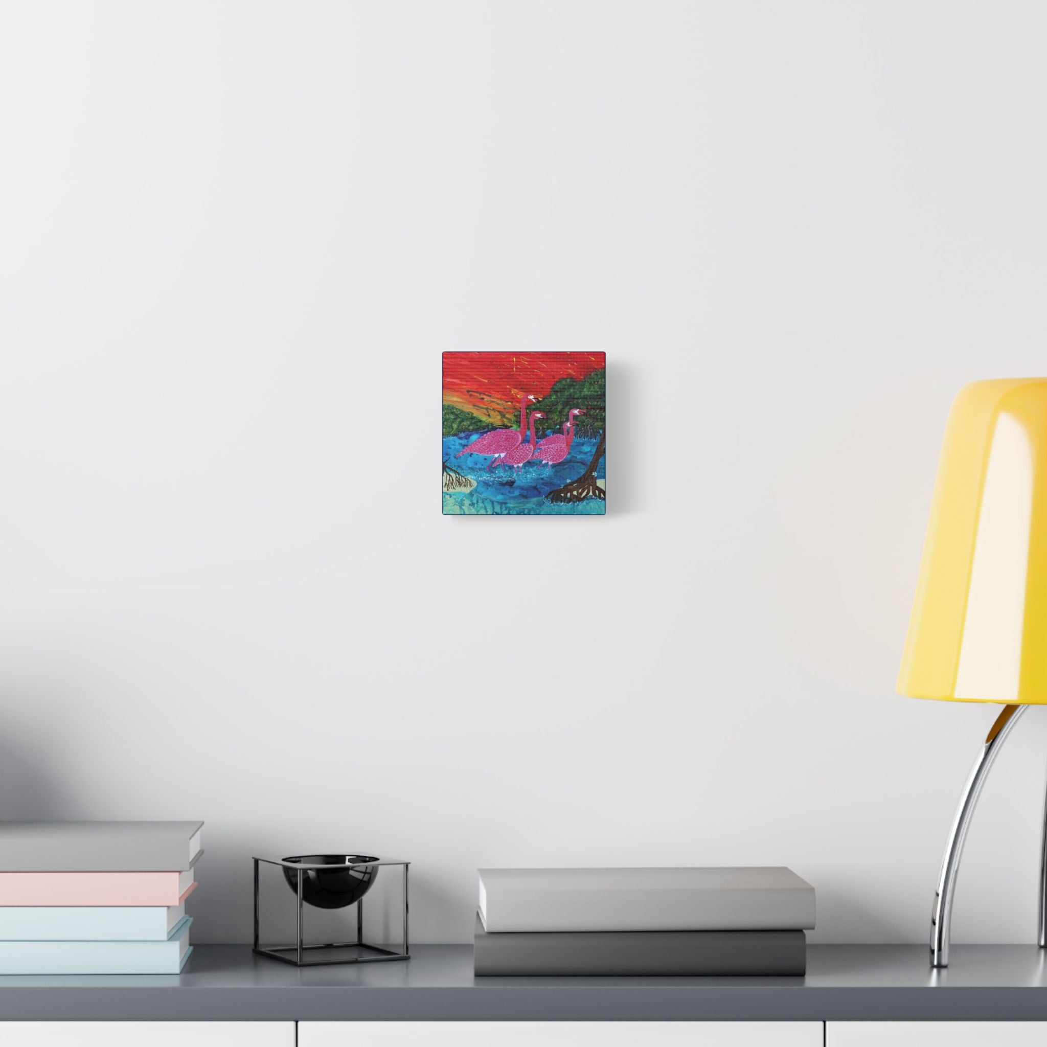 "Flamingo Sunset" By Kai Gentile Reproduced On Gallery Wrapped Canvas