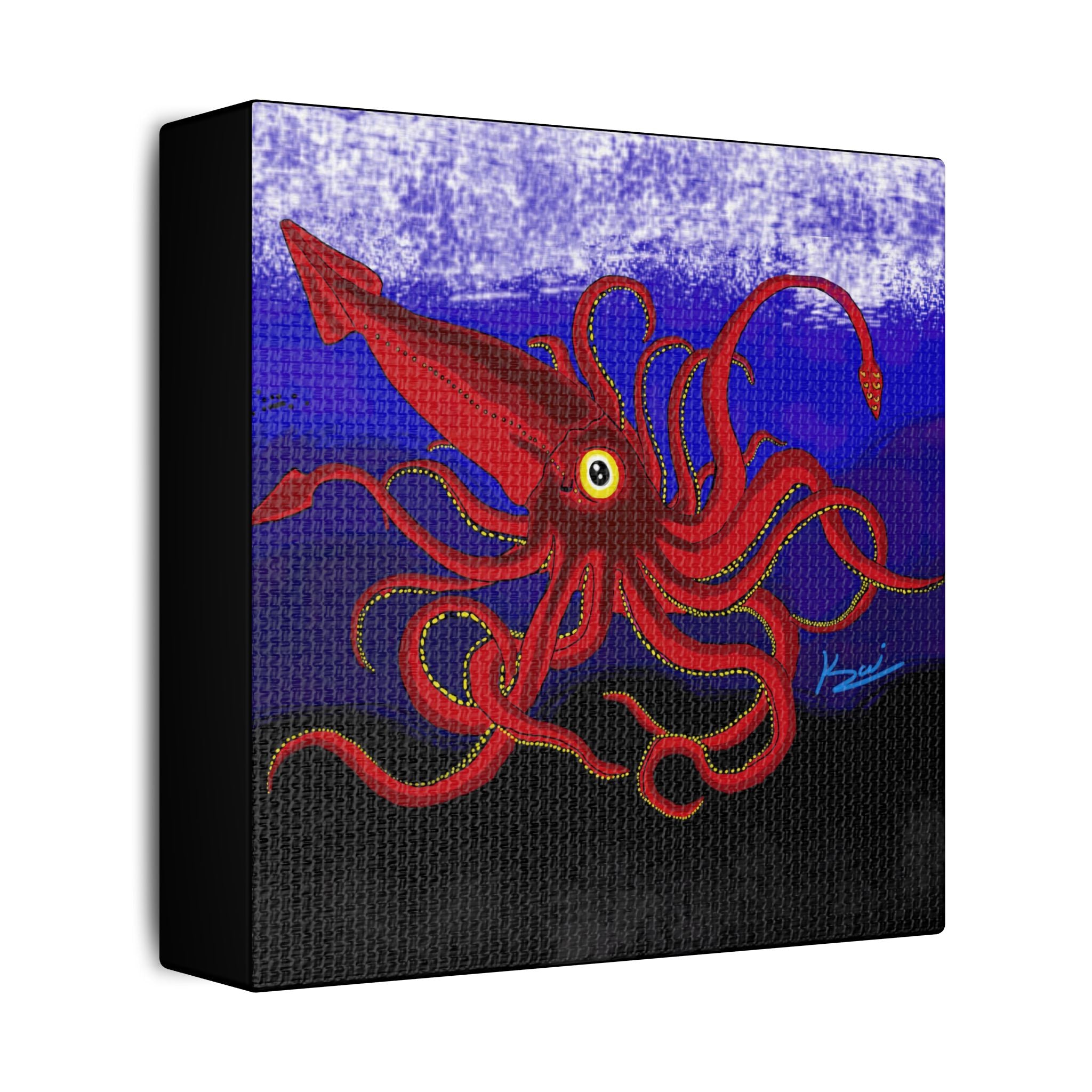 "Red Squid" By Kai Gentile Reproduced On Gallery Wrapped Canvas