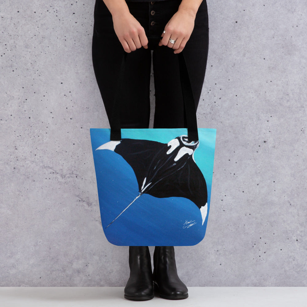 "Solo Manta Ray" By Kai Gentile Tote Bag