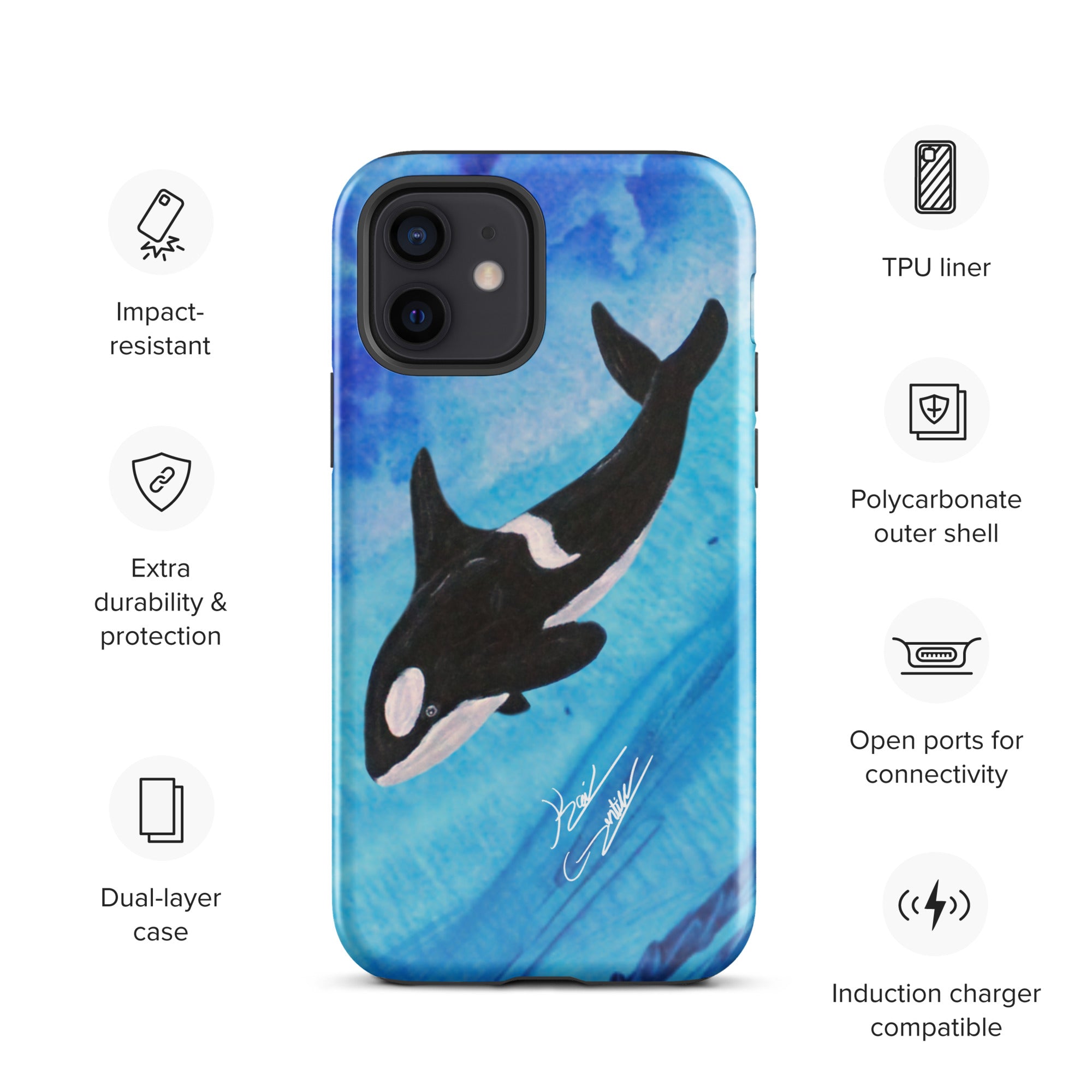 "Killer Whale" By Kai Gentile iPhone Case