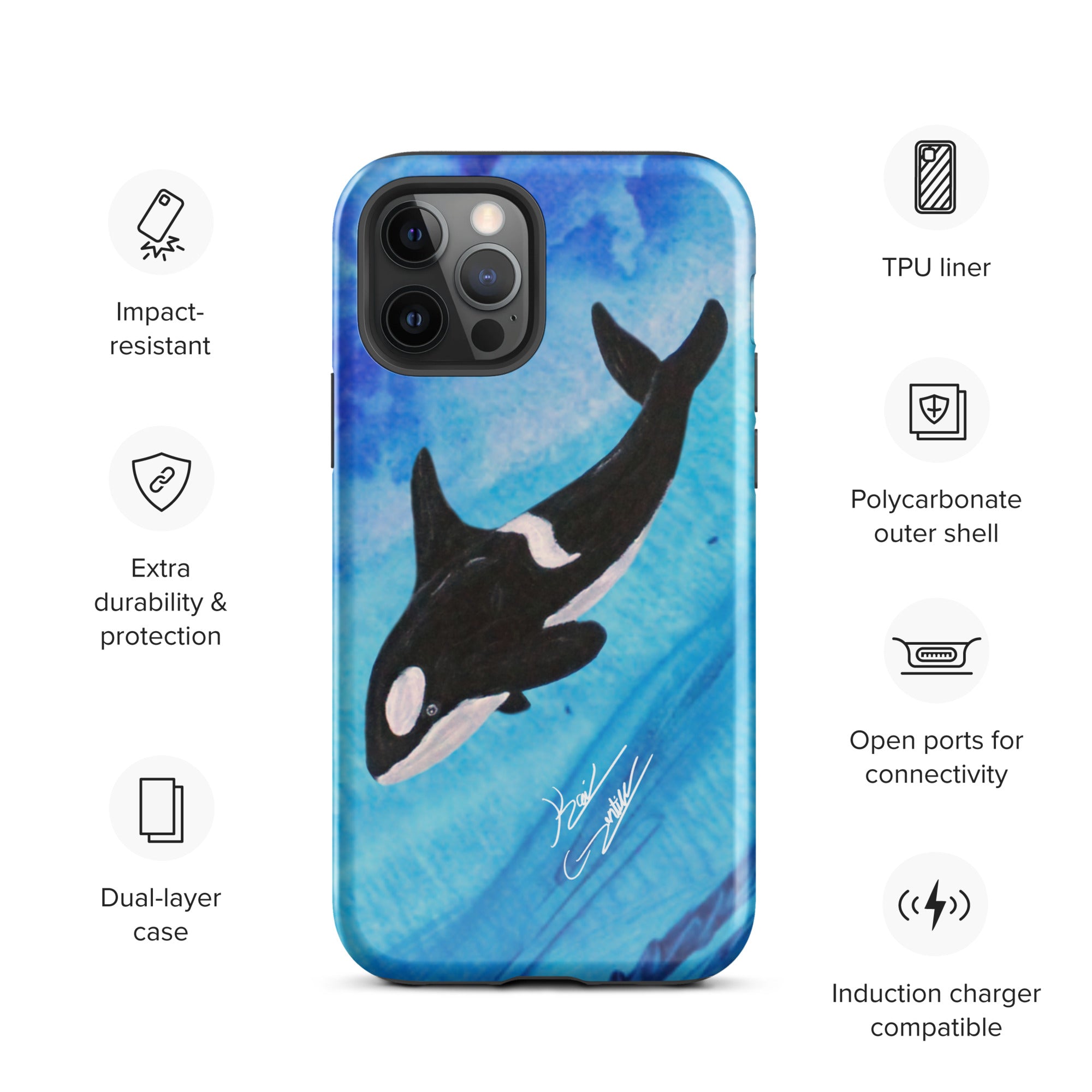 "Killer Whale" By Kai Gentile iPhone Case