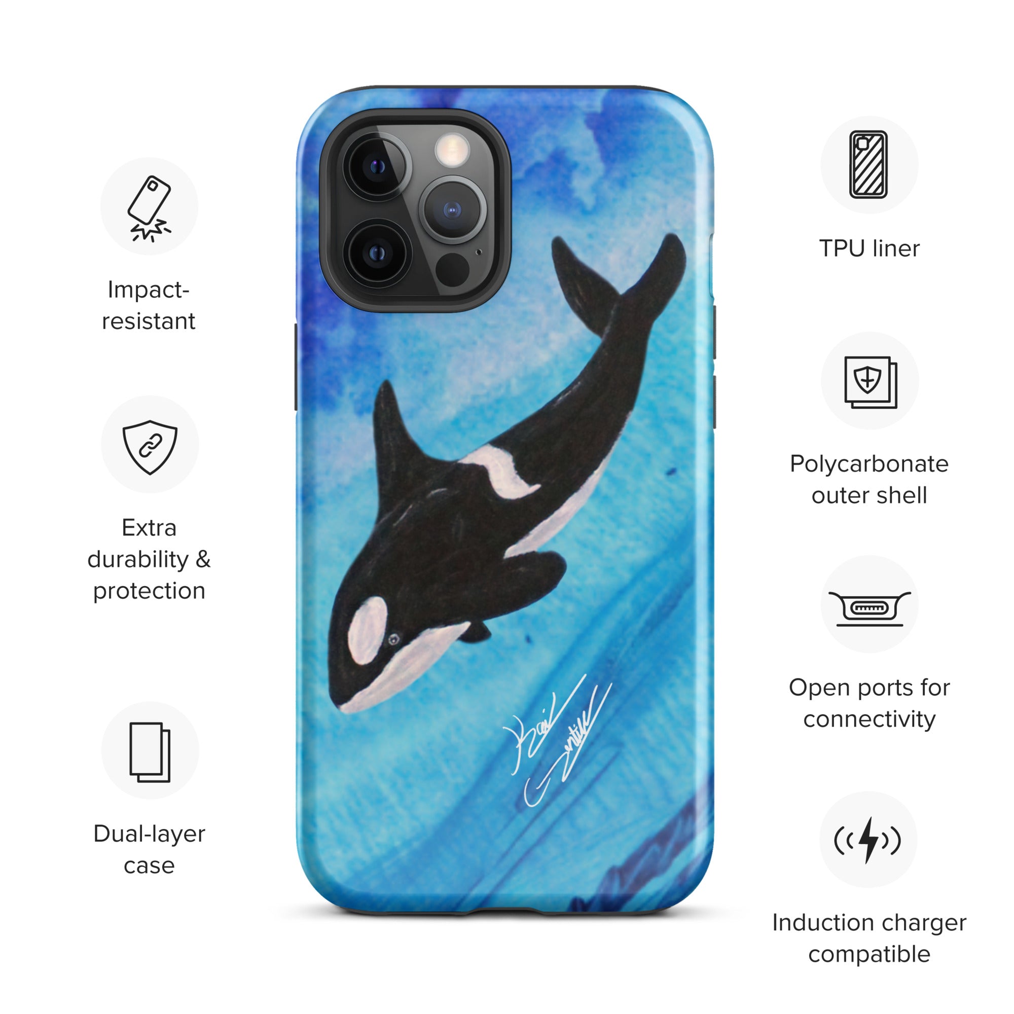 "Killer Whale" By Kai Gentile iPhone Case
