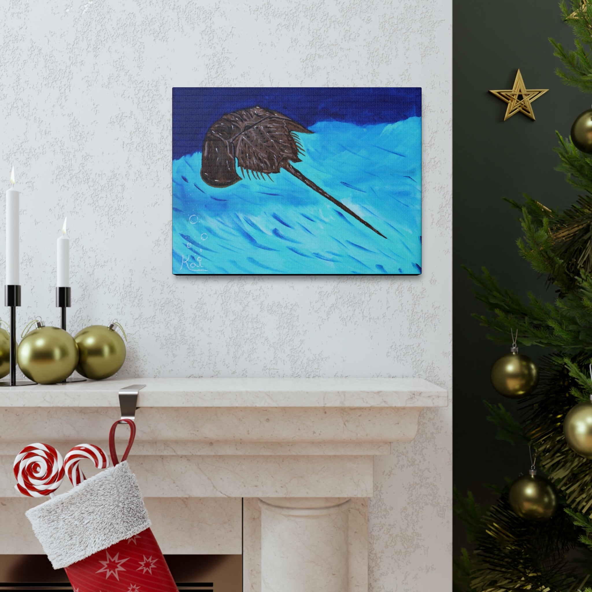 "Horseshoe Crab" By Kai Gentile Reproduced On Gallery Wrapped Canvas