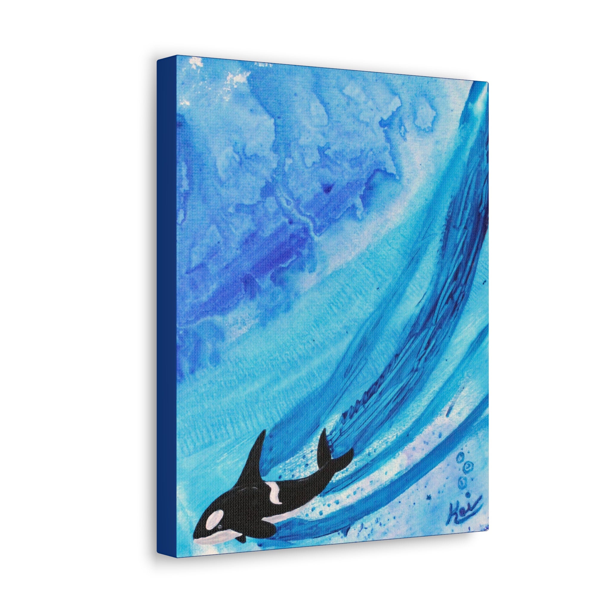 "Orca" By Kai Gentile Reproduced On Gallery Wrapped Canvas