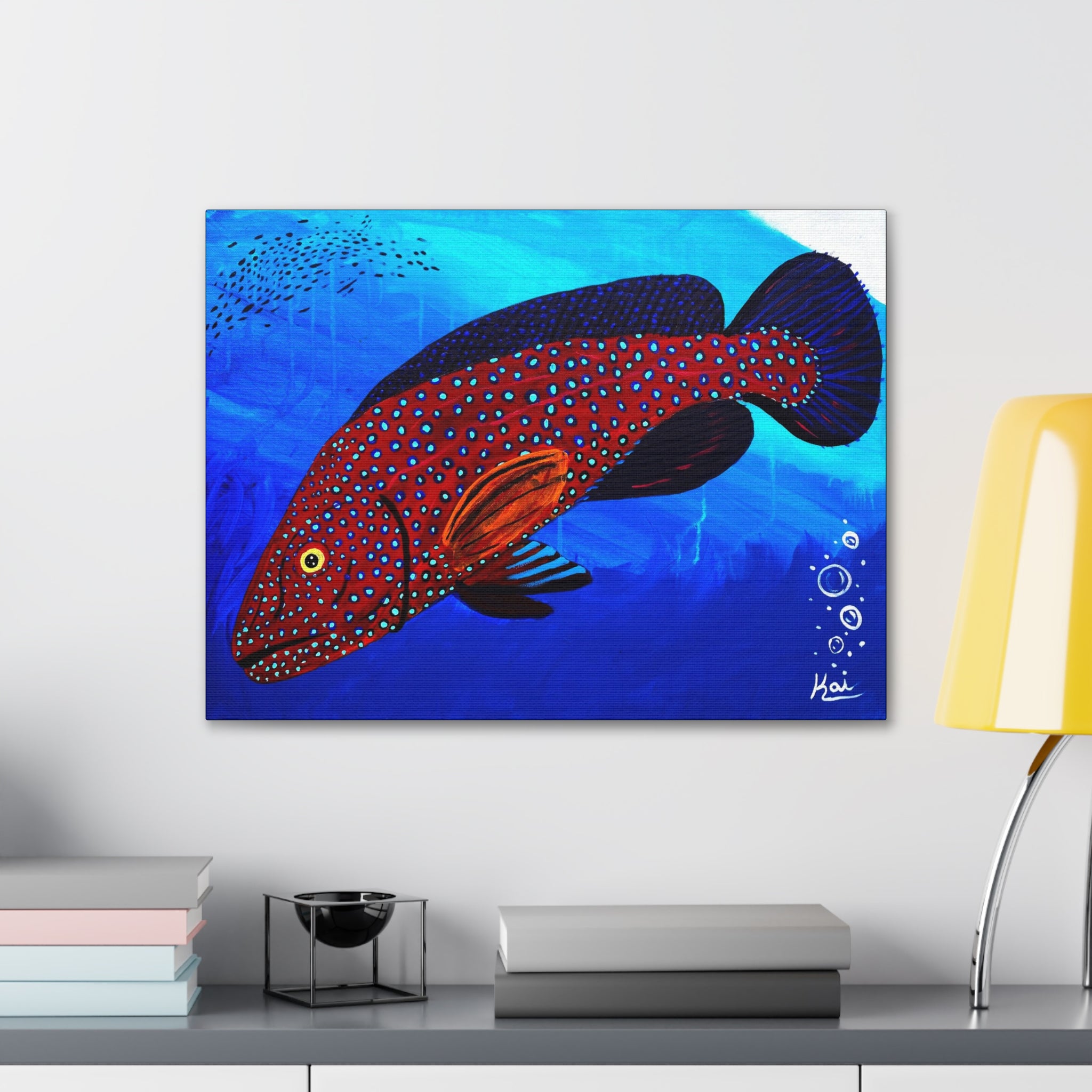 "Strawberry Grouper" By Kai Gentile Reproduced On Gallery Wrapped Canvas