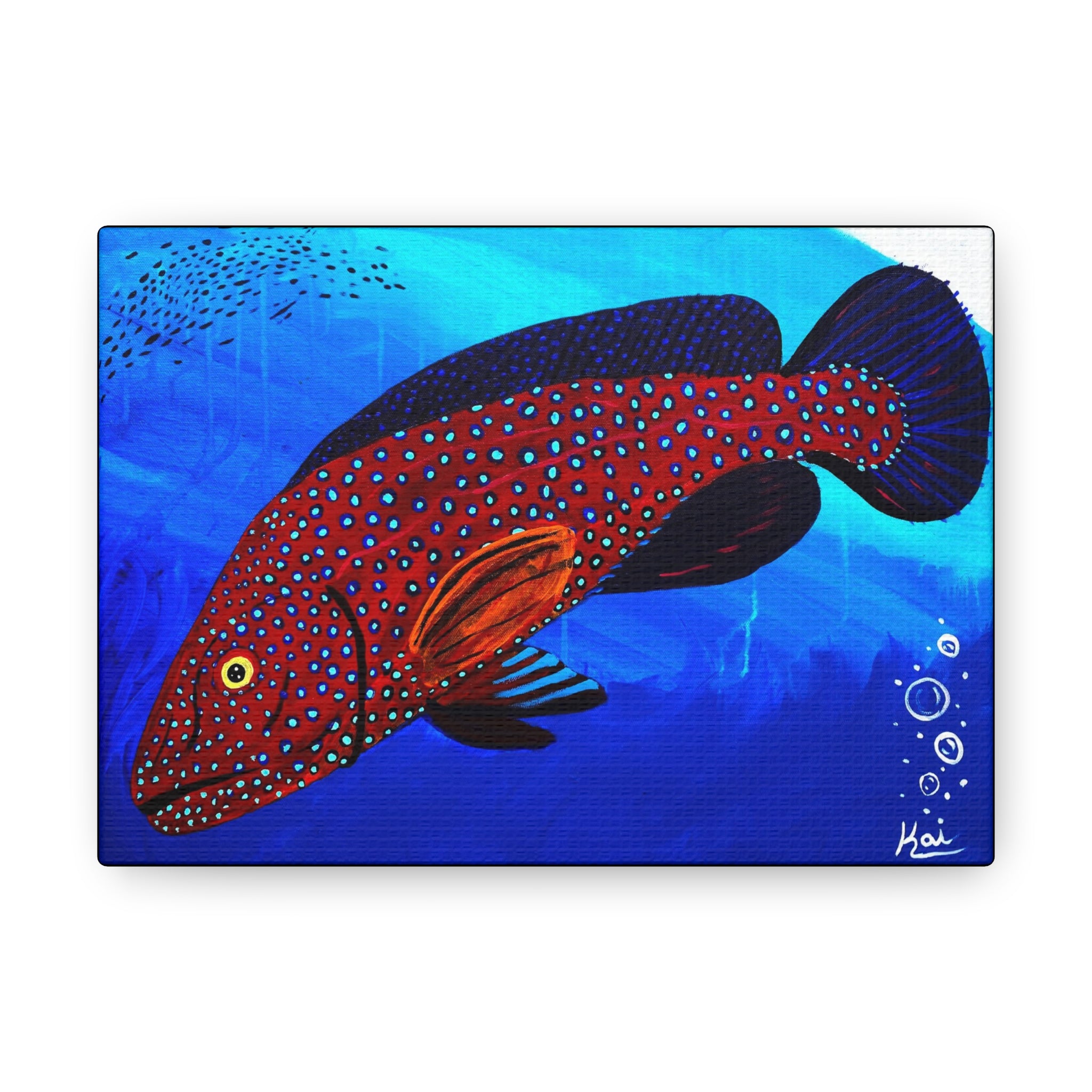 "Strawberry Grouper" By Kai Gentile Reproduced On Gallery Wrapped Canvas