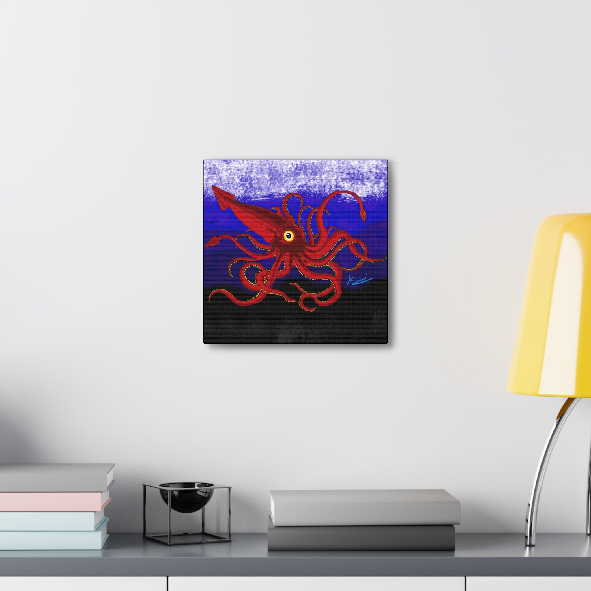 "Red Squid" By Kai Gentile Reproduced On Gallery Wrapped Canvas