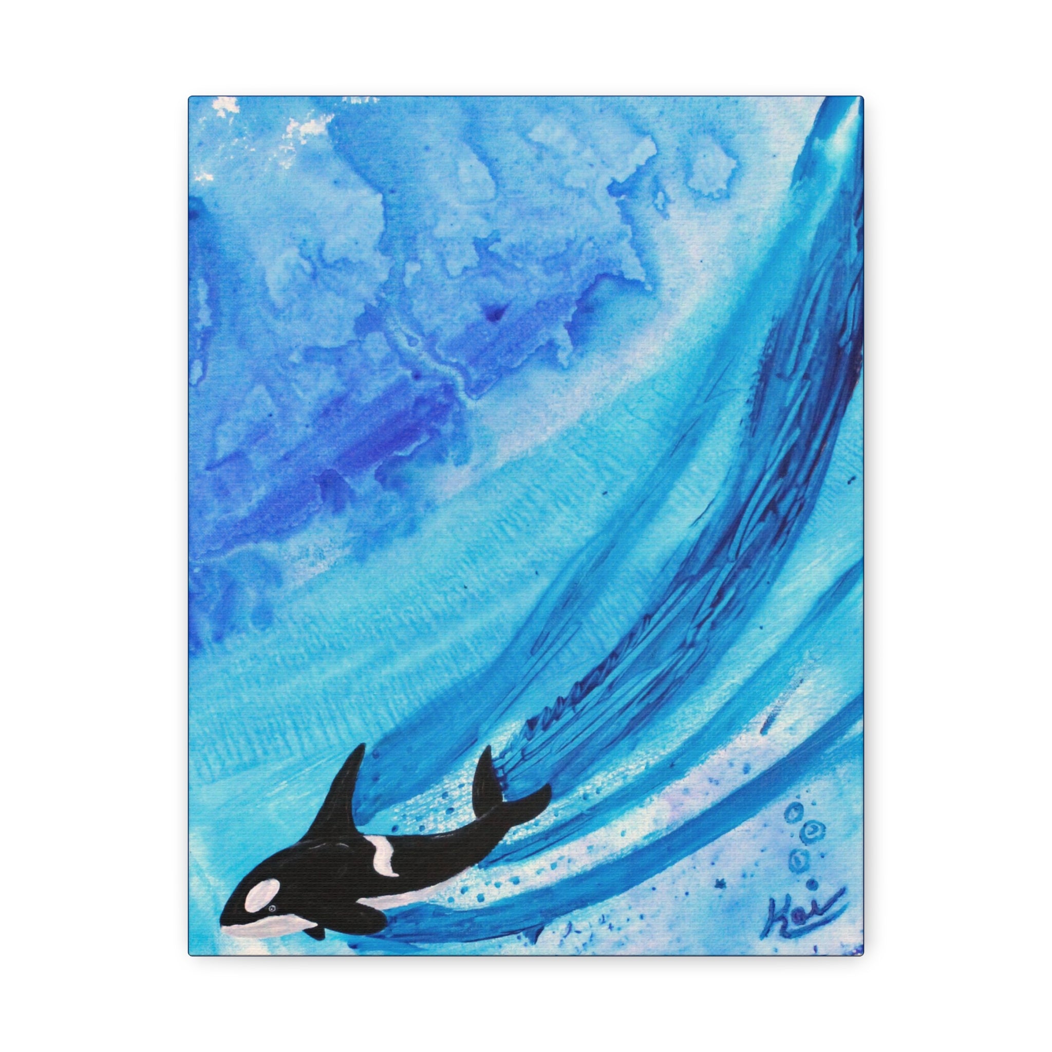 "Orca" By Kai Gentile Reproduced On Gallery Wrapped Canvas