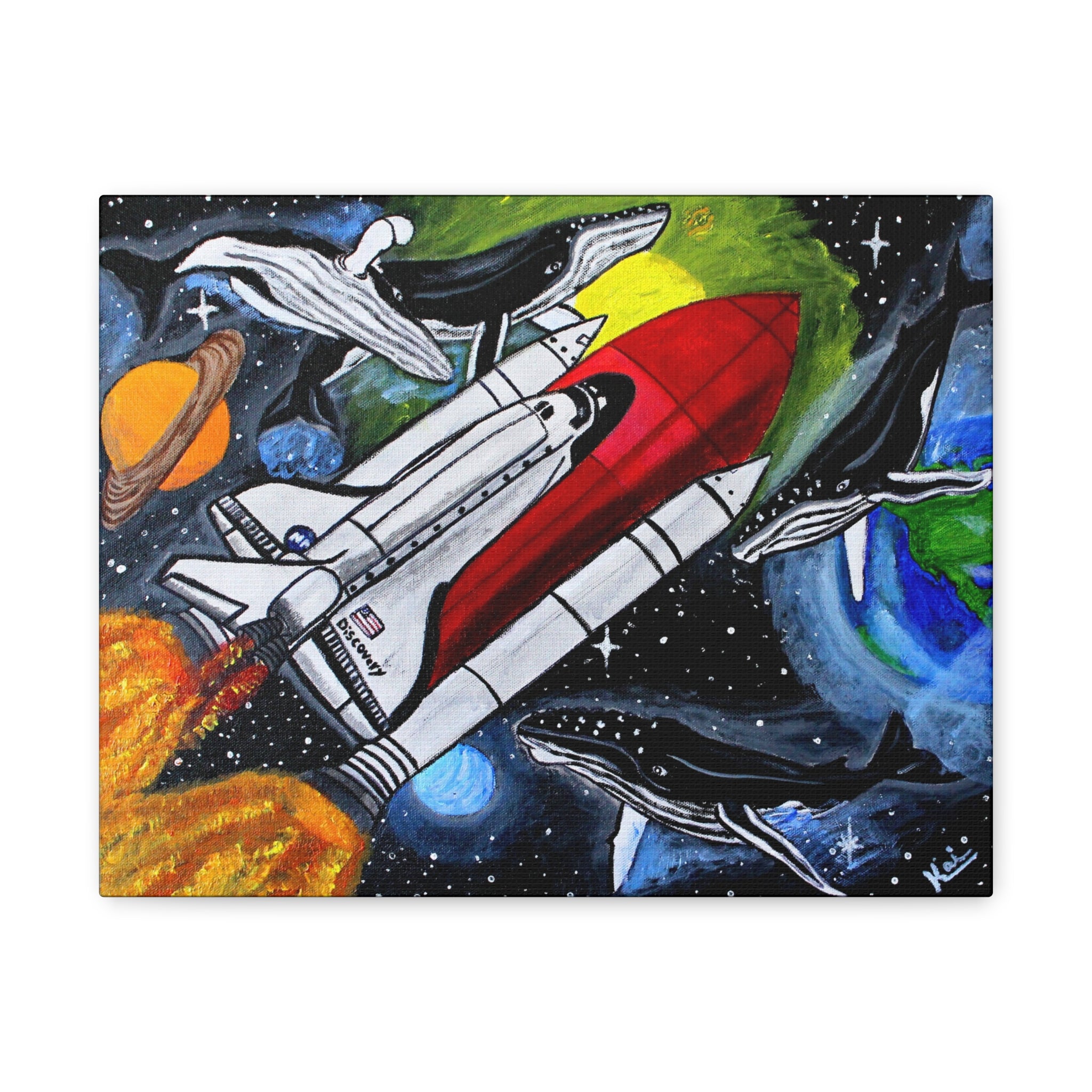 "Cosmic Migration" By Kai Gentile Reproduced on Gallery Wrapped Canvas