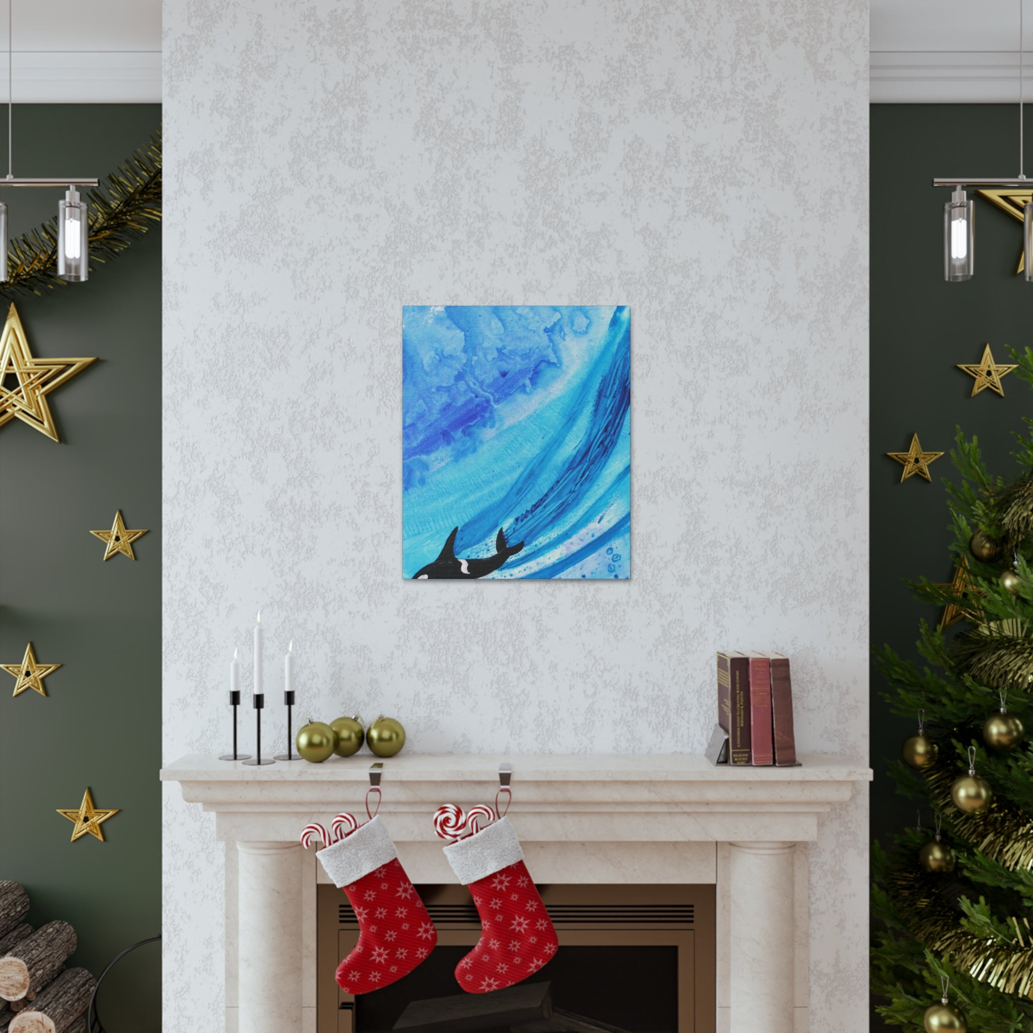 "Orca" By Kai Gentile Reproduced On Gallery Wrapped Canvas