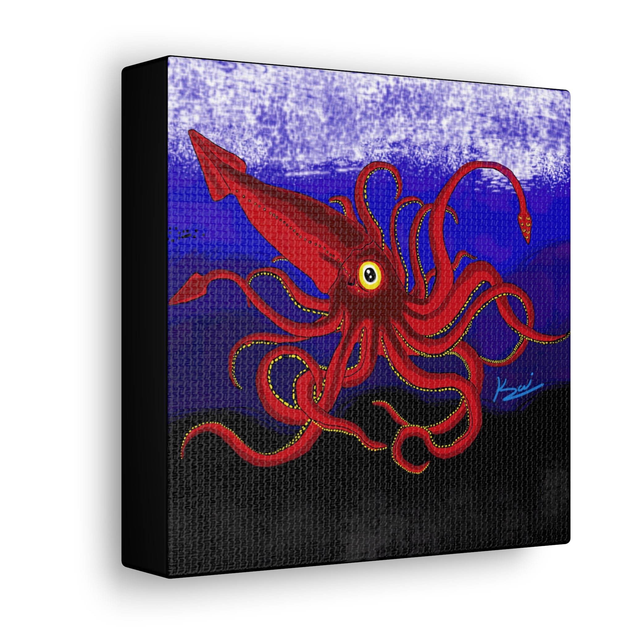 "Red Squid" By Kai Gentile Reproduced On Gallery Wrapped Canvas