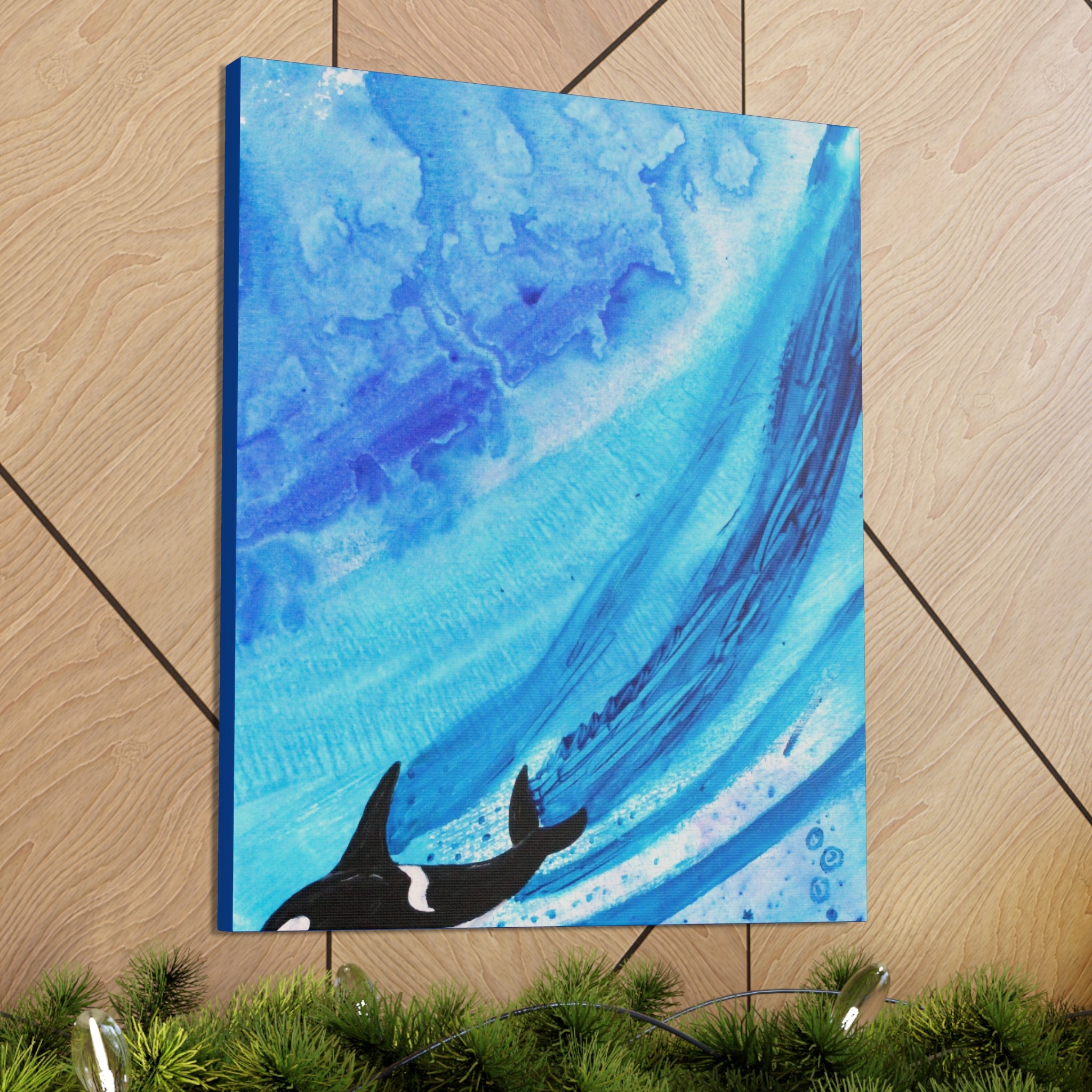 "Orca" By Kai Gentile Reproduced On Gallery Wrapped Canvas