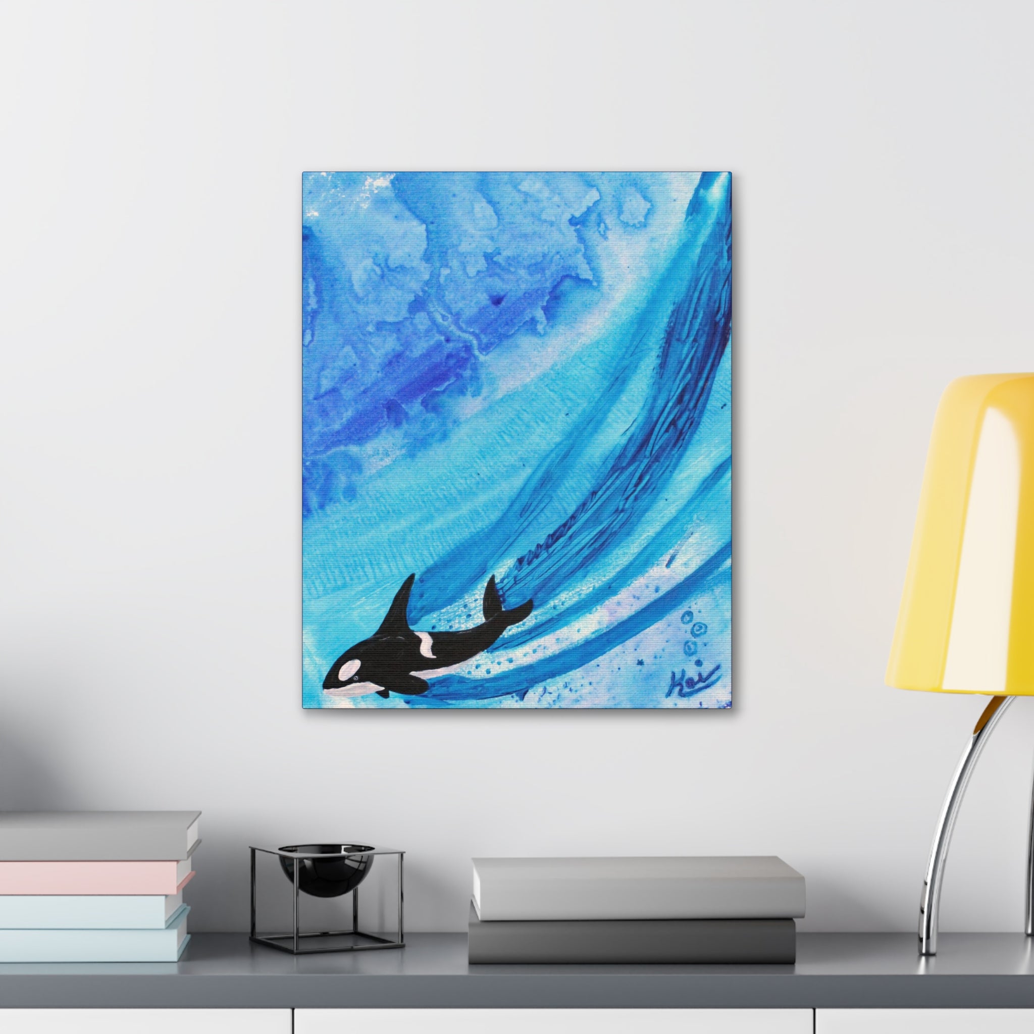 "Orca" By Kai Gentile Reproduced On Gallery Wrapped Canvas