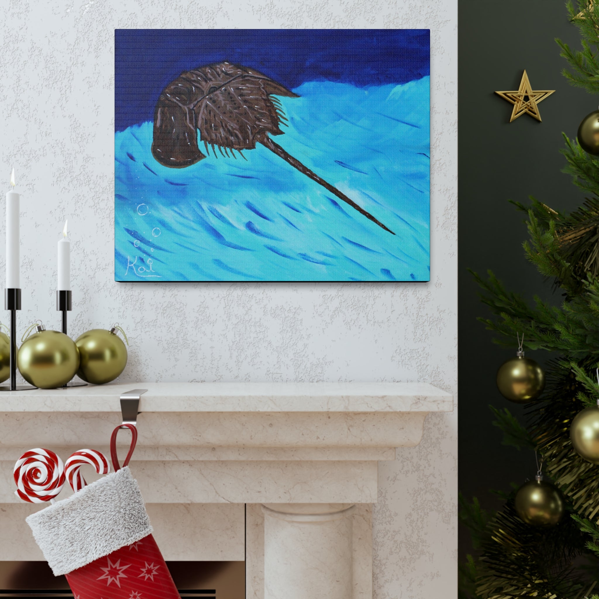 "Horseshoe Crab" By Kai Gentile Reproduced On Gallery Wrapped Canvas