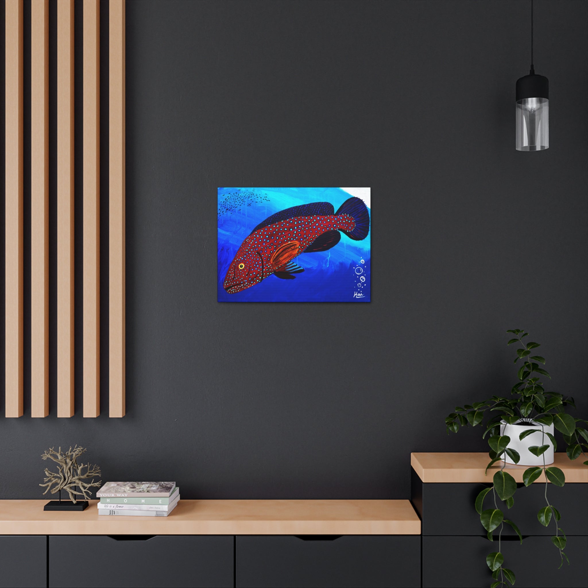 "Strawberry Grouper" By Kai Gentile Reproduced On Gallery Wrapped Canvas