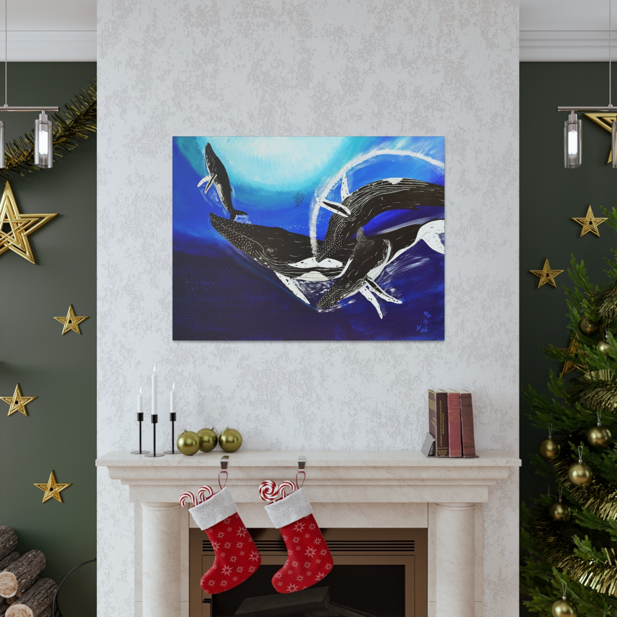 "Humpback Whales" By Kai Gentile Reproduced On Gallery Wrapped Canvas