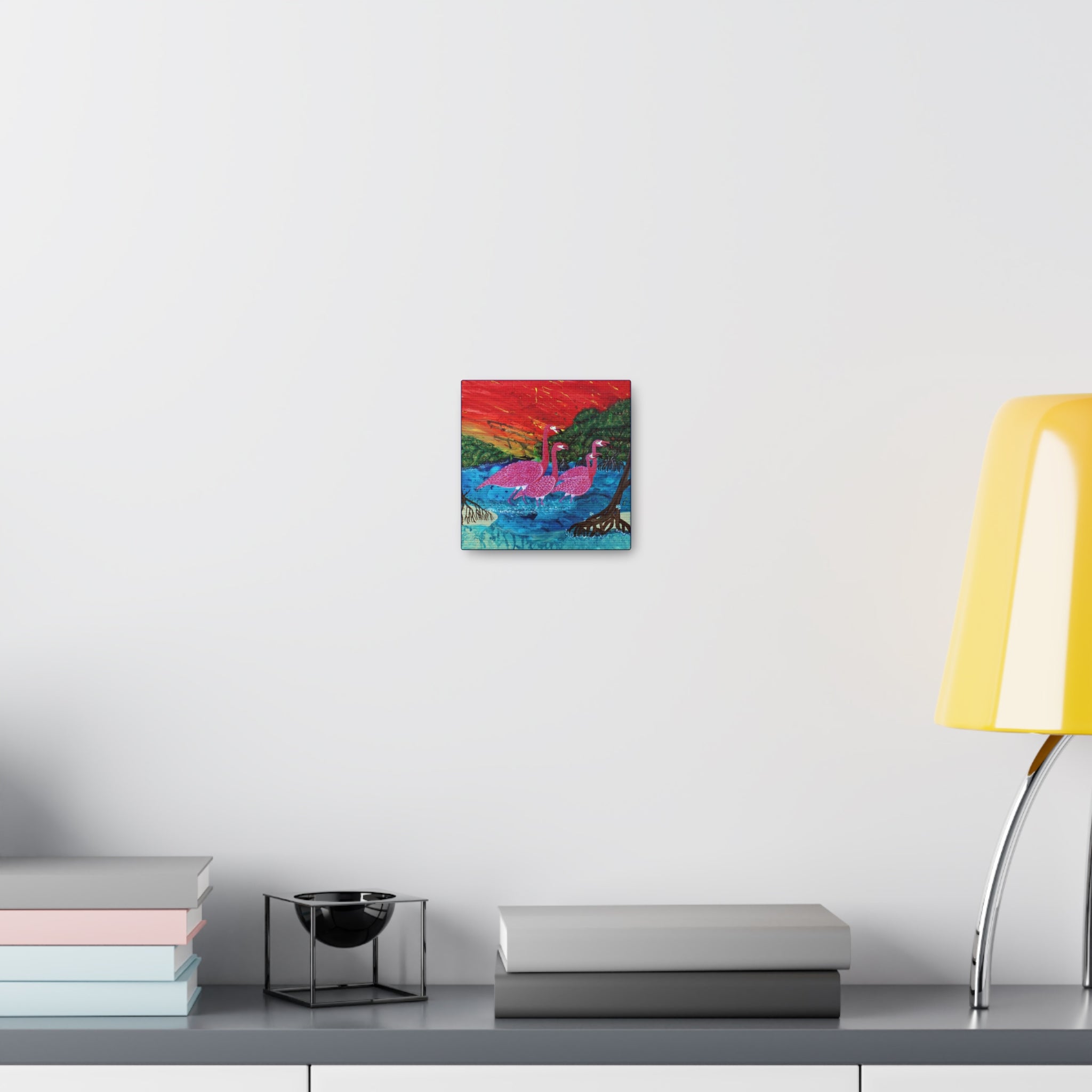 "Flamingo Sunset" By Kai Gentile Reproduced  On Gallery Wrapped Canvas