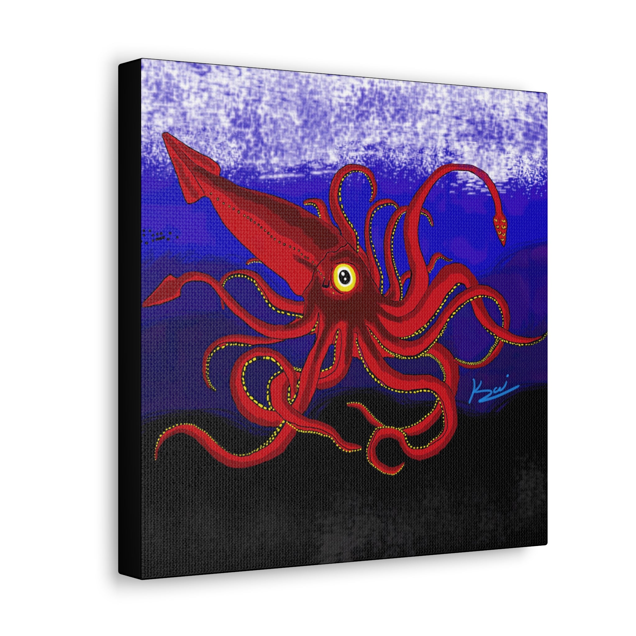 "Red Squid" By Kai Gentile Reproduced On Gallery Wrapped Canvas