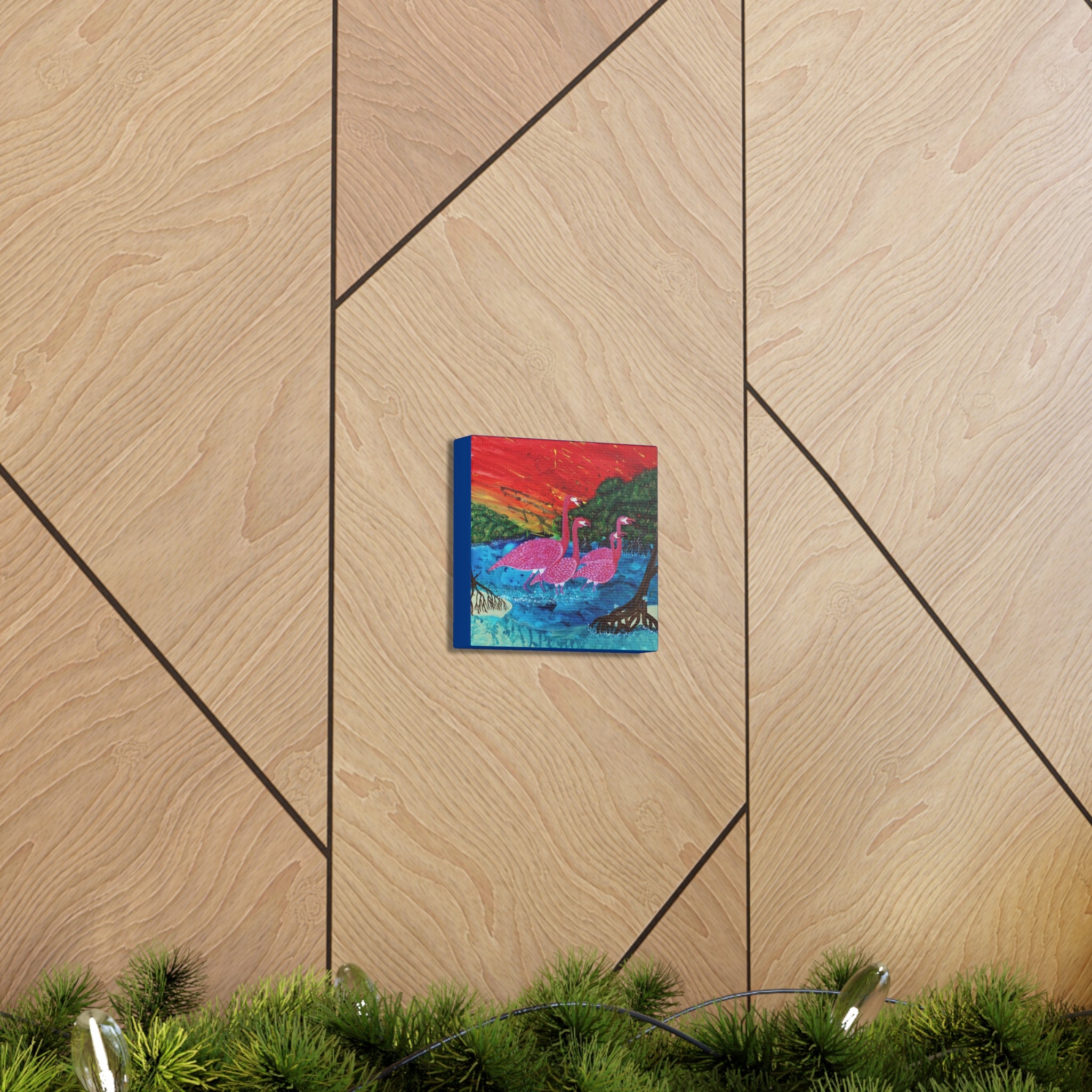 "Flamingo Sunset" By Kai Gentile Reproduced  On Gallery Wrapped Canvas