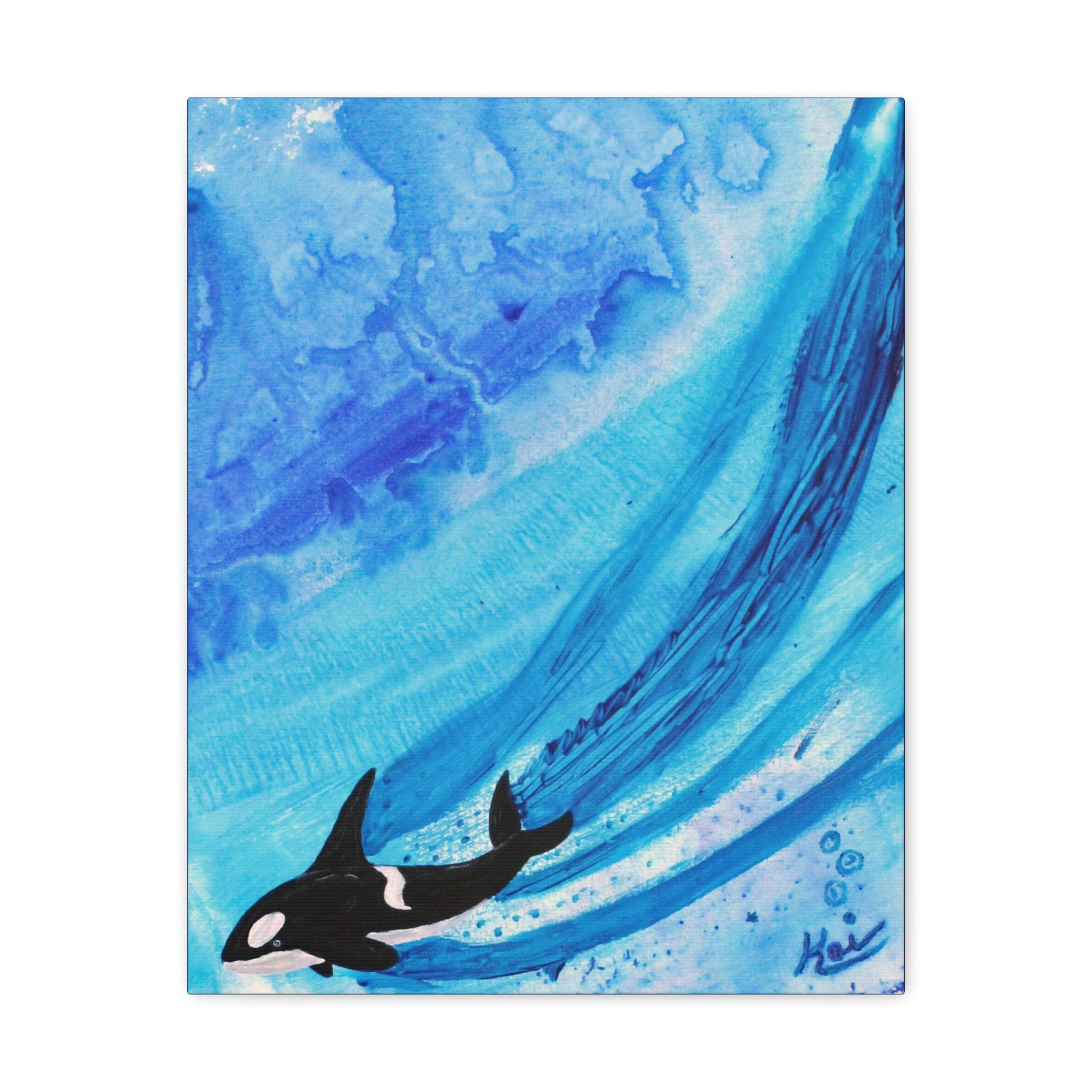 "Orca" By Kai Gentile Reproduced On Gallery Wrapped Canvas