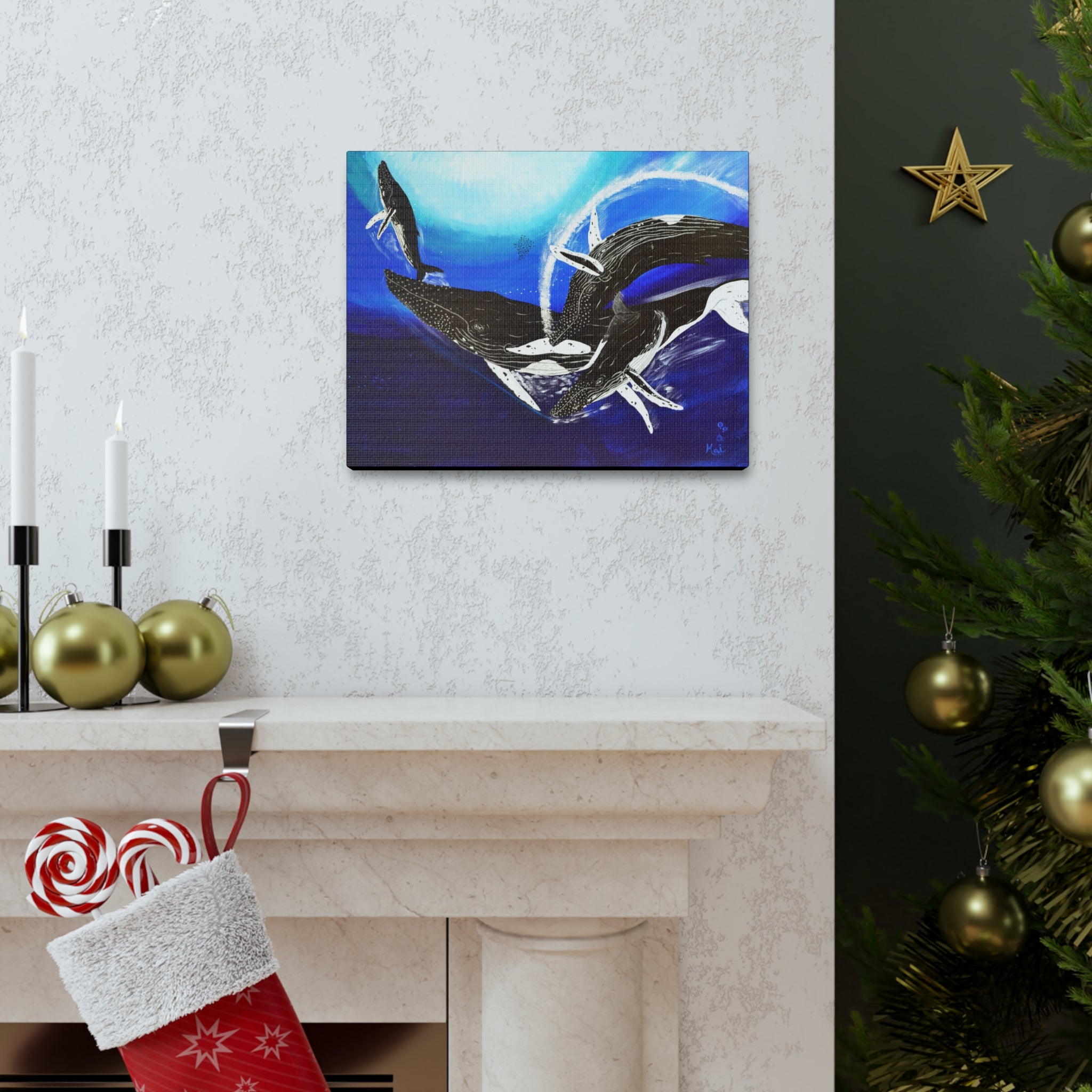 "Humpback Whales" By Kai Gentile Reproduced On Gallery Wrapped Canvas