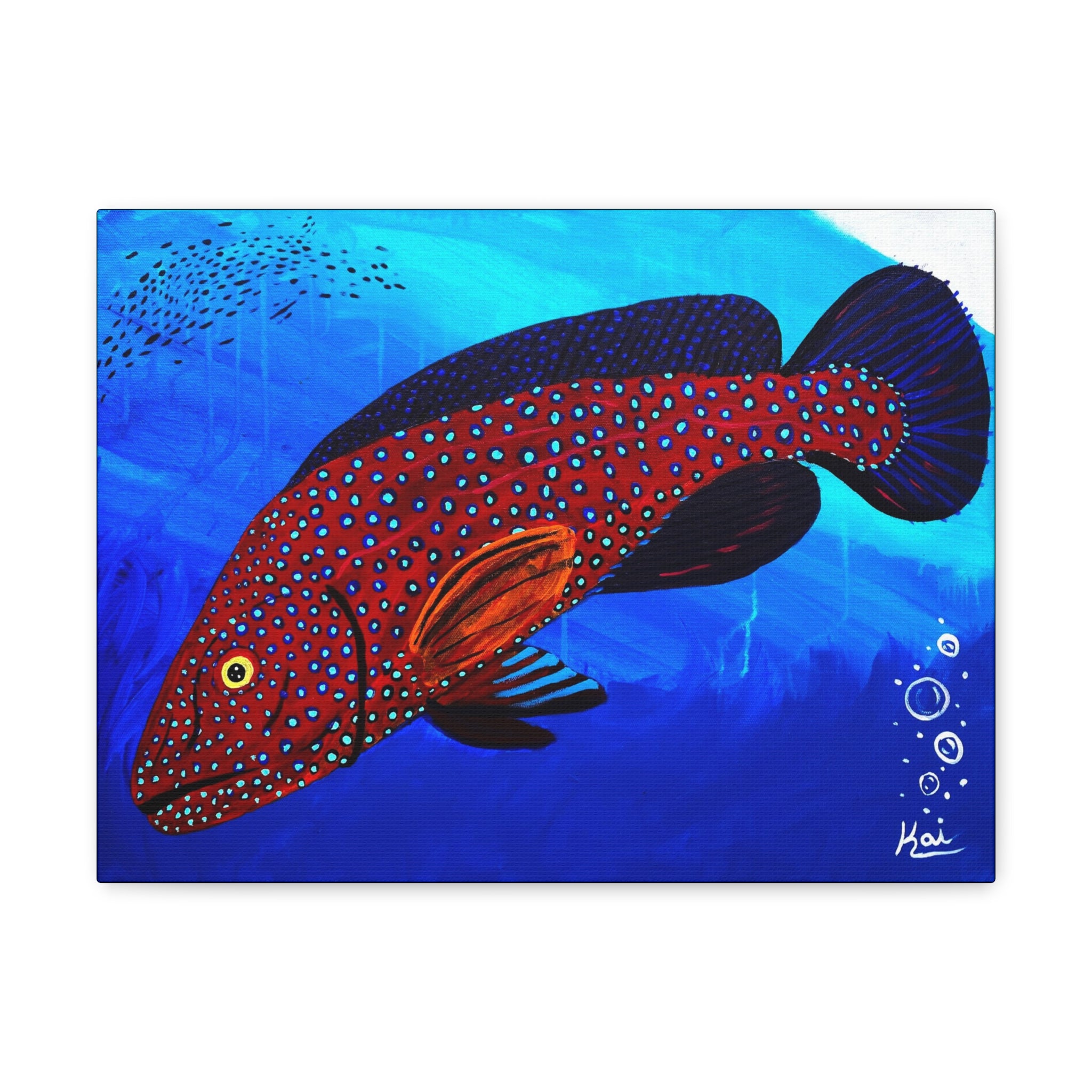 "Strawberry Grouper" By Kai Gentile Reproduced On Gallery Wrapped Canvas