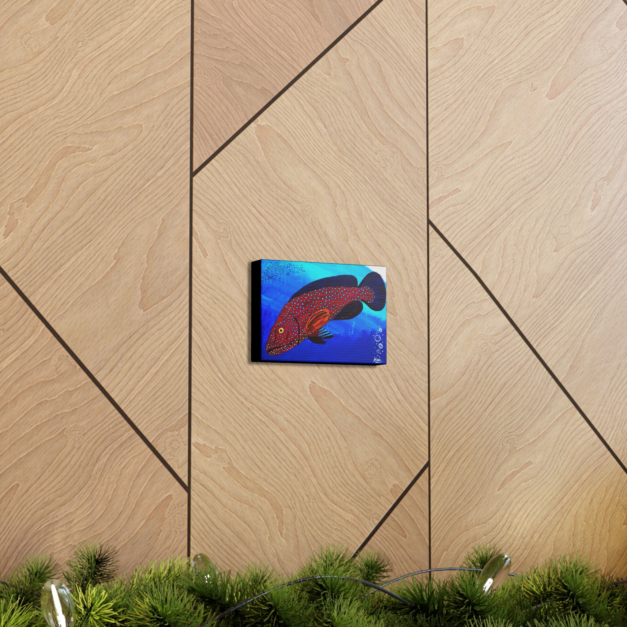 "Strawberry Grouper" By Kai Gentile Reproduced On Gallery Wrapped Canvas