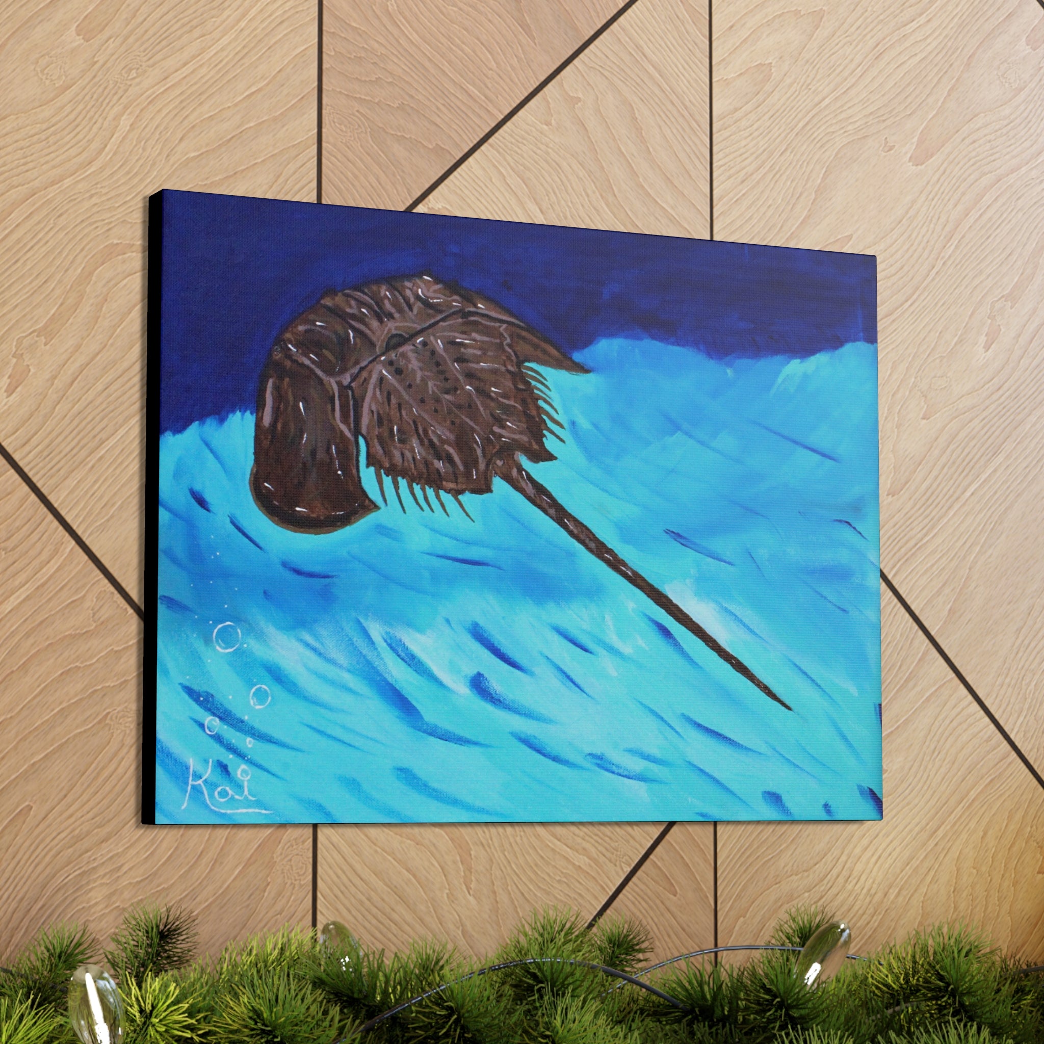 "Horseshoe Crab" By Kai Gentile Reproduced On Gallery Wrapped Canvas