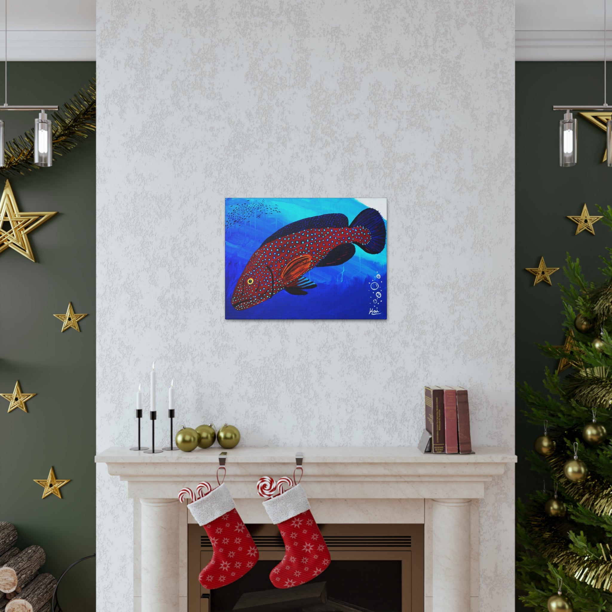 "Strawberry Grouper" By Kai Gentile Reproduced On Gallery Wrapped Canvas