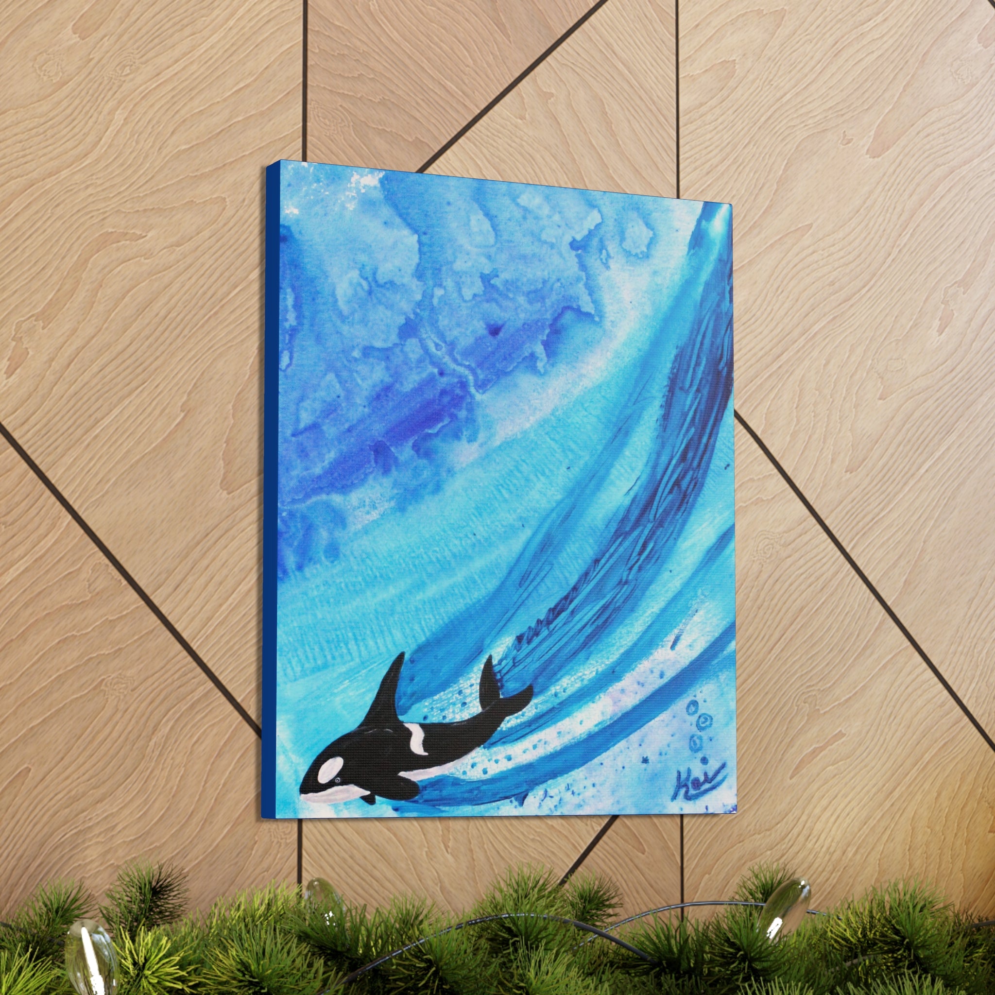 "Orca" By Kai Gentile Reproduced On Gallery Wrapped Canvas