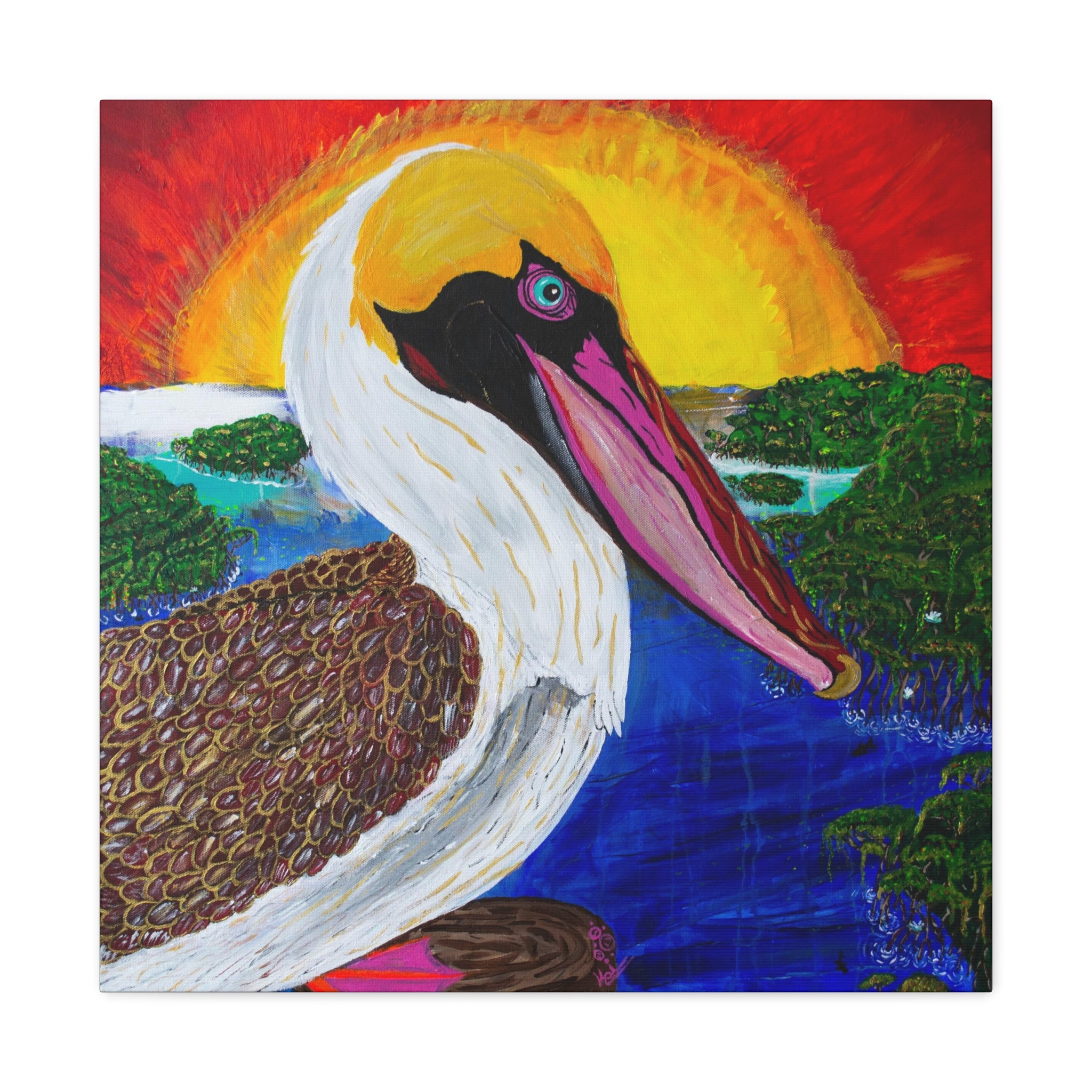 "Pelican Sun Grove" By Kai Gentile Reproduced On Gallery Wrapped Canvas