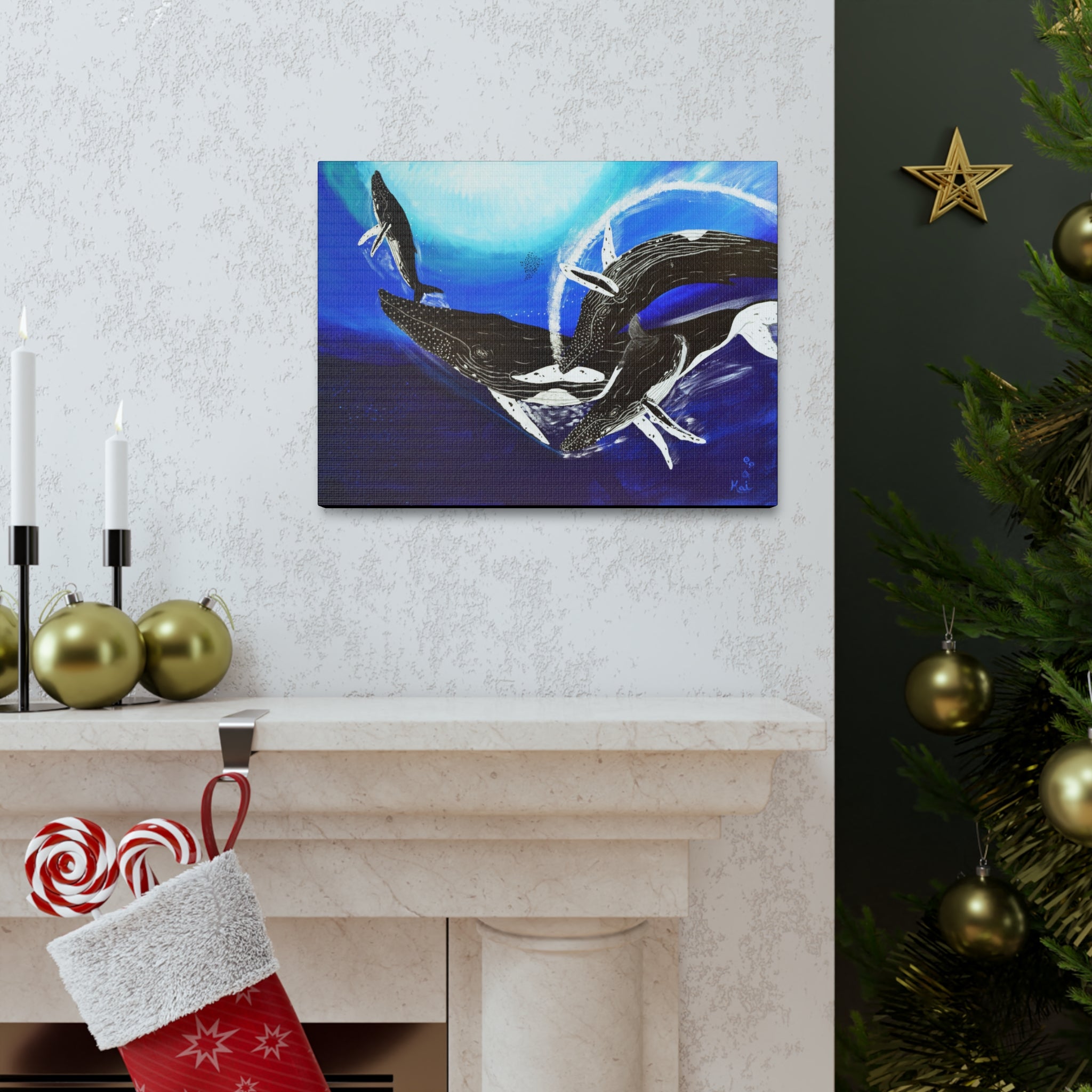 "Humpback Whales" By Kai Gentile Reproduced On Gallery Wrapped Canvas