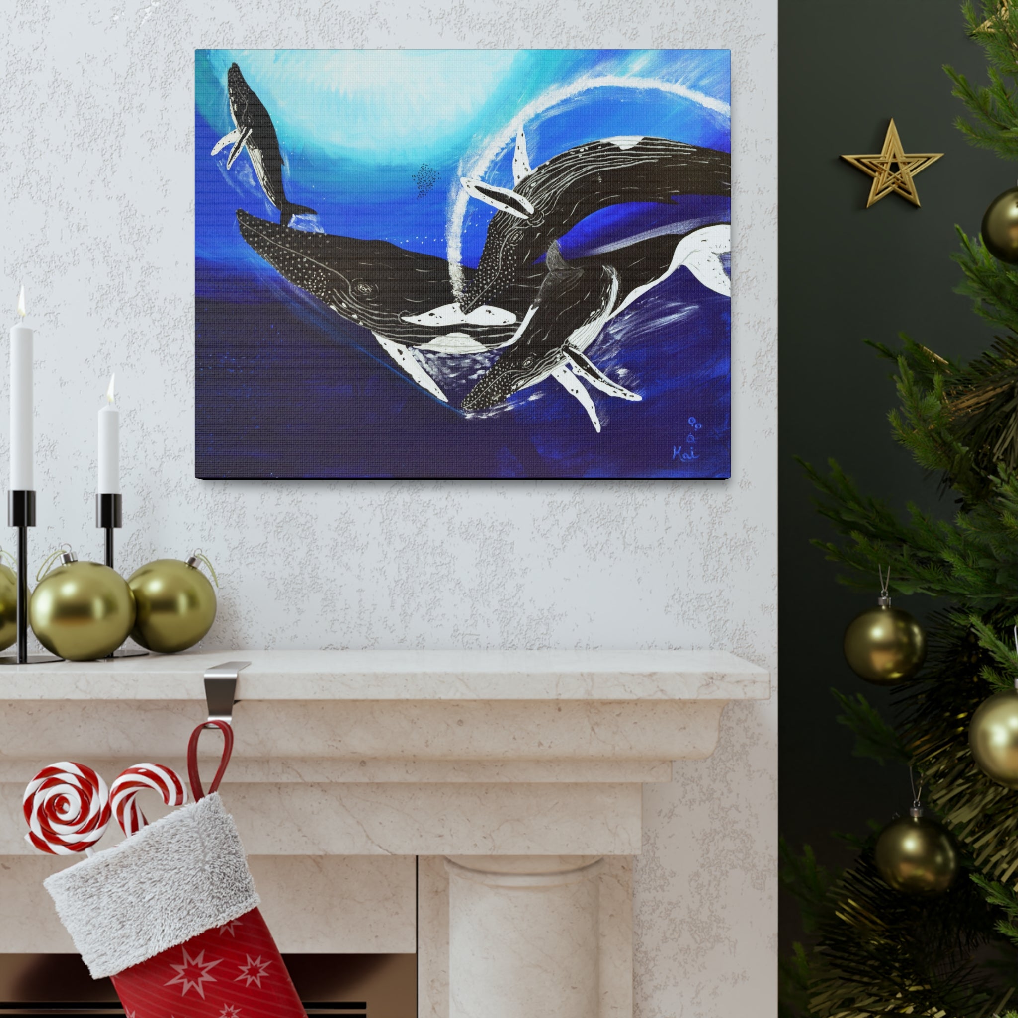 "Humpback Whales" By Kai Gentile Reproduced On Gallery Wrapped Canvas