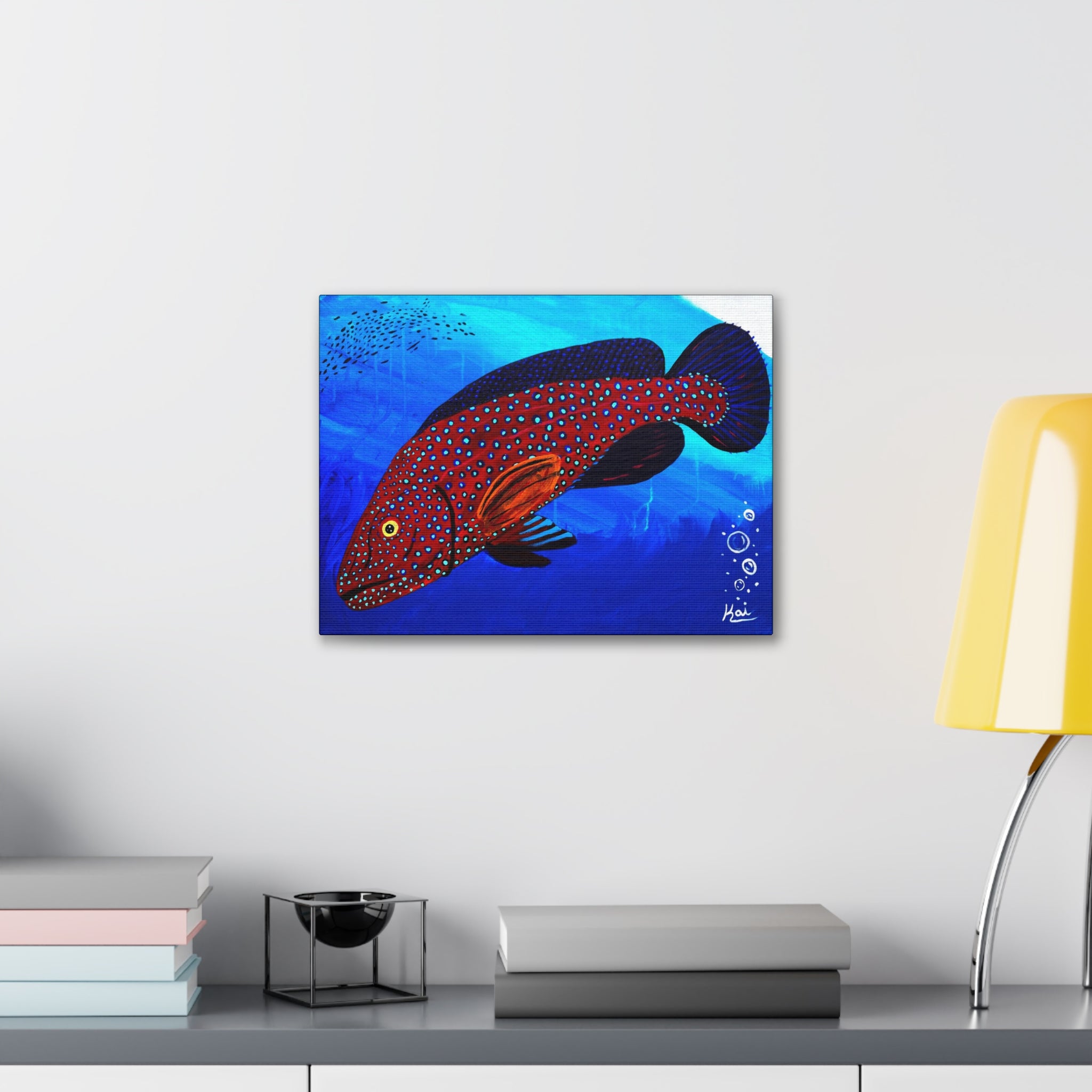 "Strawberry Grouper" By Kai Gentile Reproduced On Gallery Wrapped Canvas