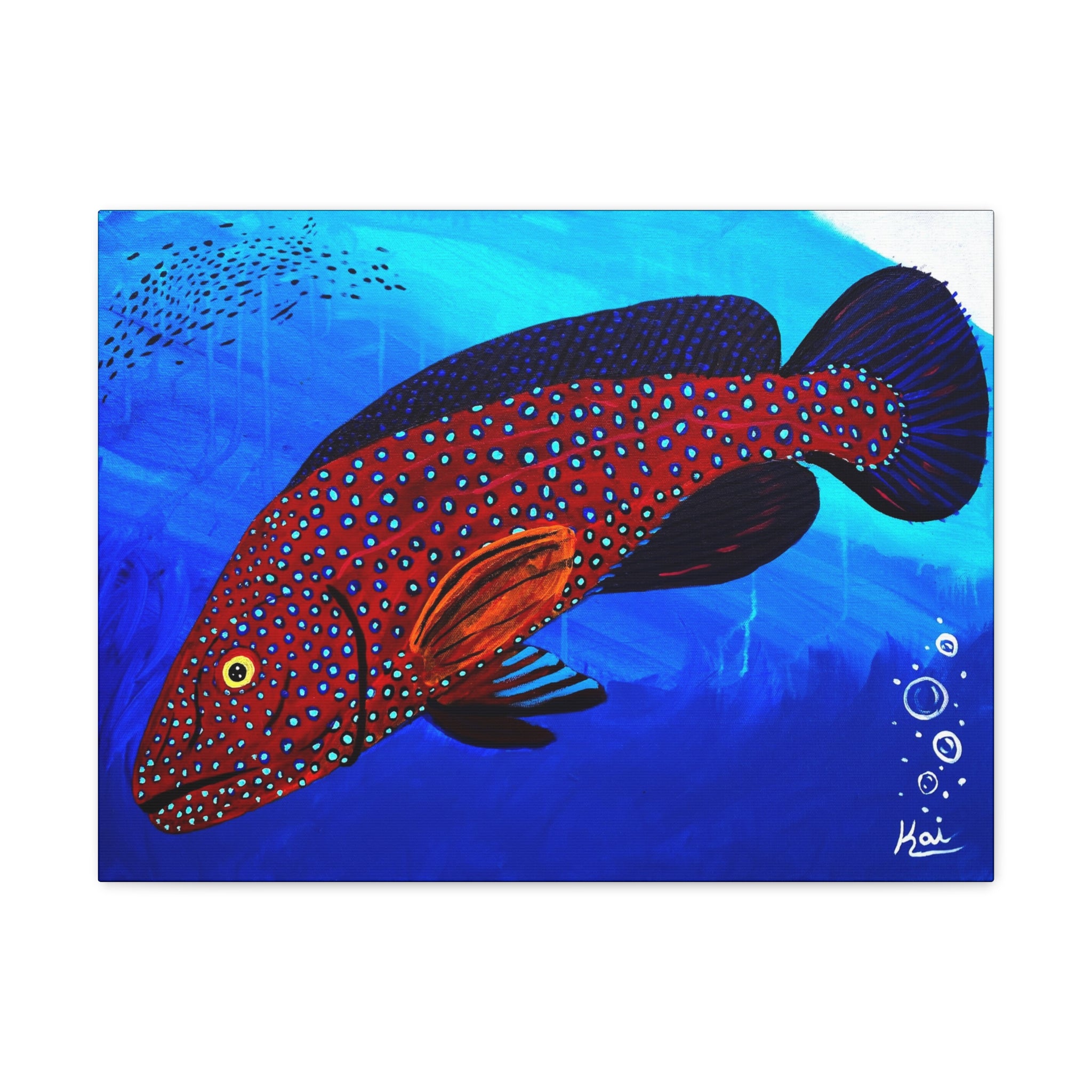 "Strawberry Grouper" By Kai Gentile Reproduced On Gallery Wrapped Canvas