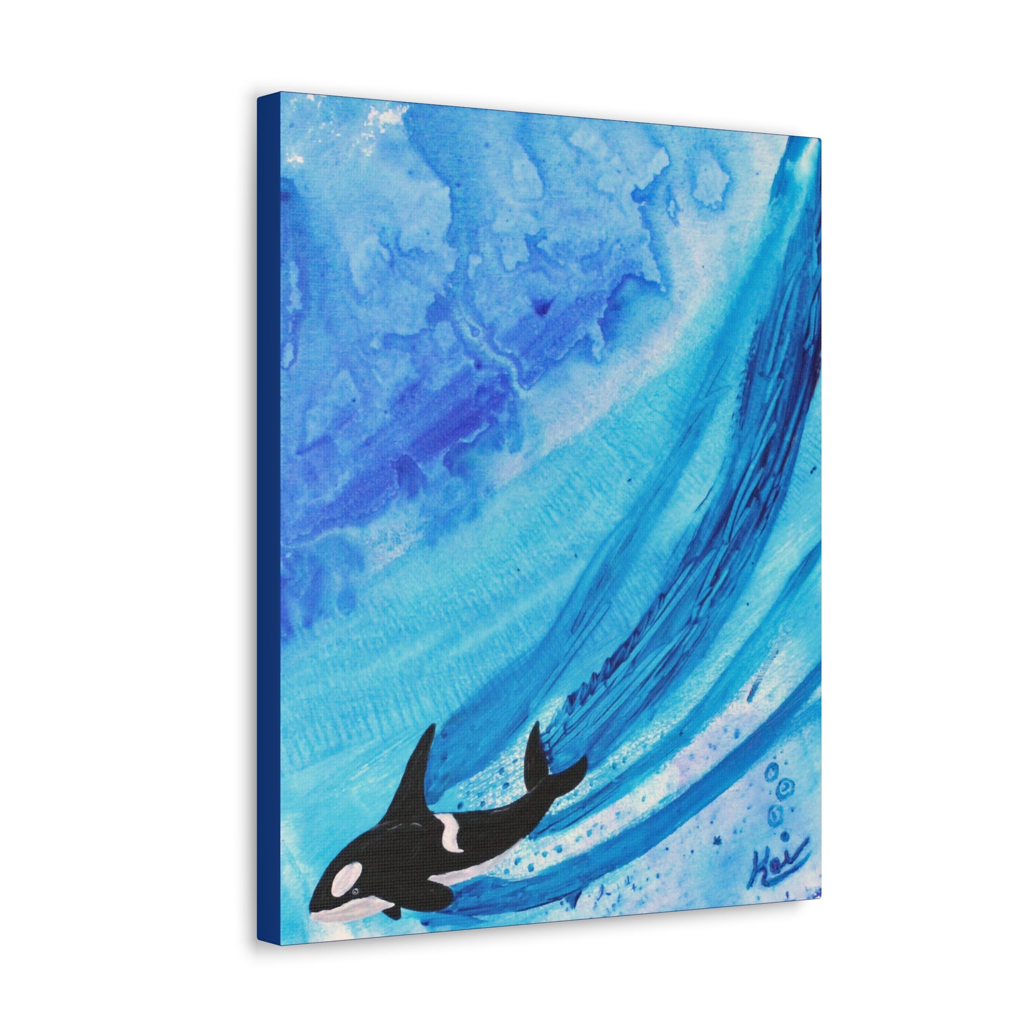 "Orca" By Kai Gentile Reproduced On Gallery Wrapped Canvas