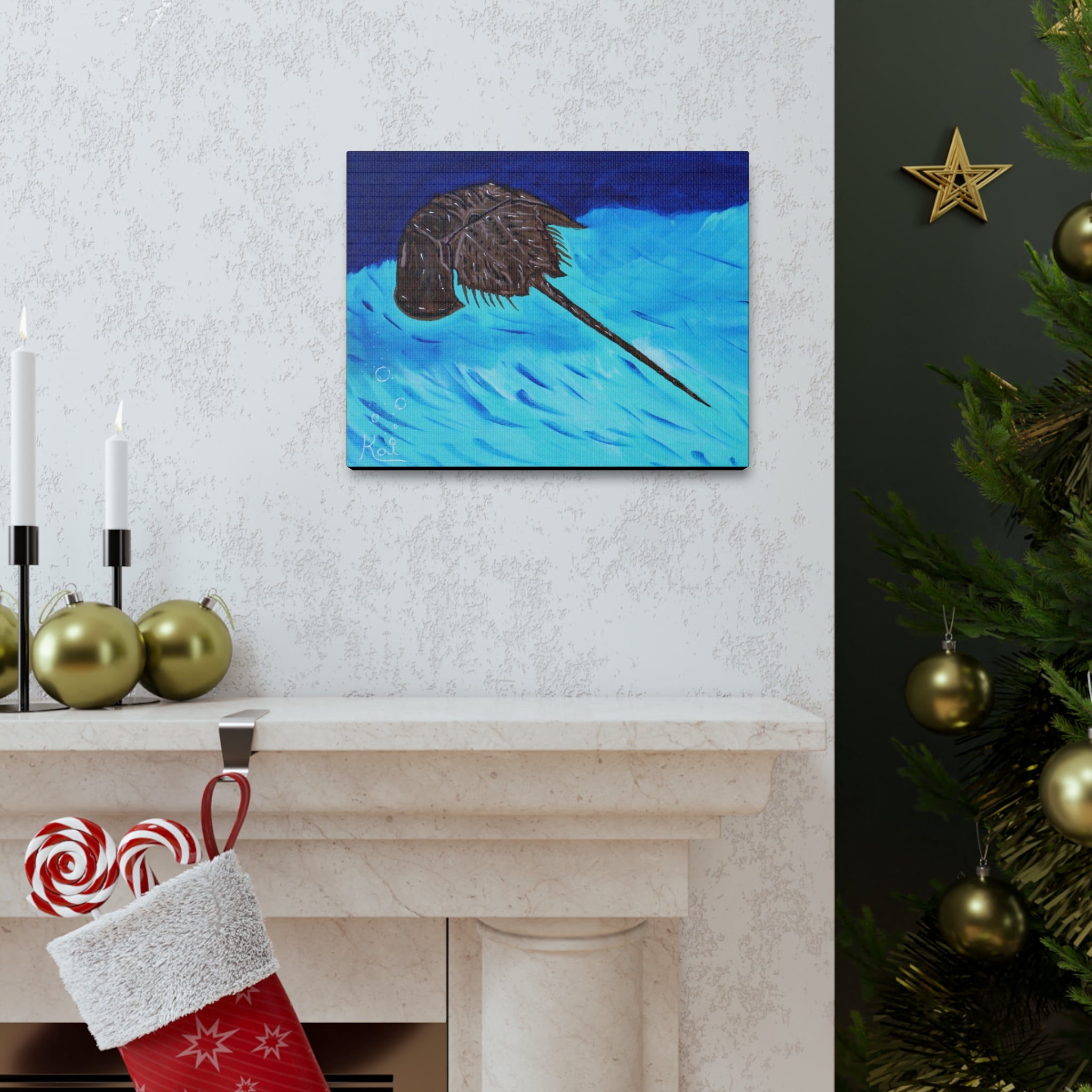 "Horseshoe Crab" By Kai Gentile Reproduced On Gallery Wrapped Canvas