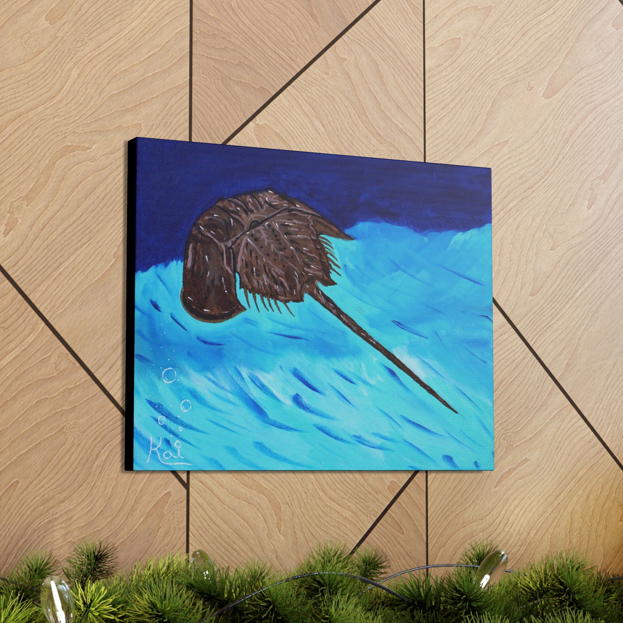 "Horseshoe Crab" By Kai Gentile Reproduced On Gallery Wrapped Canvas